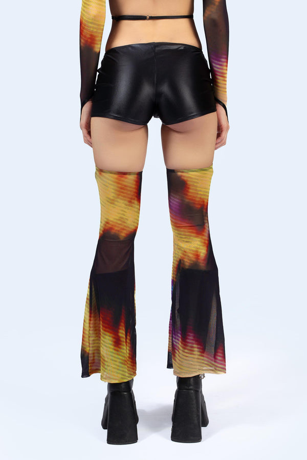 Display Micro Shorts With Mesh Chaps