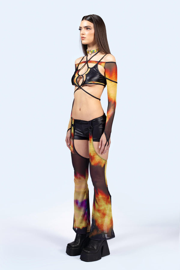 Display Top And Shorts With Chaps Set