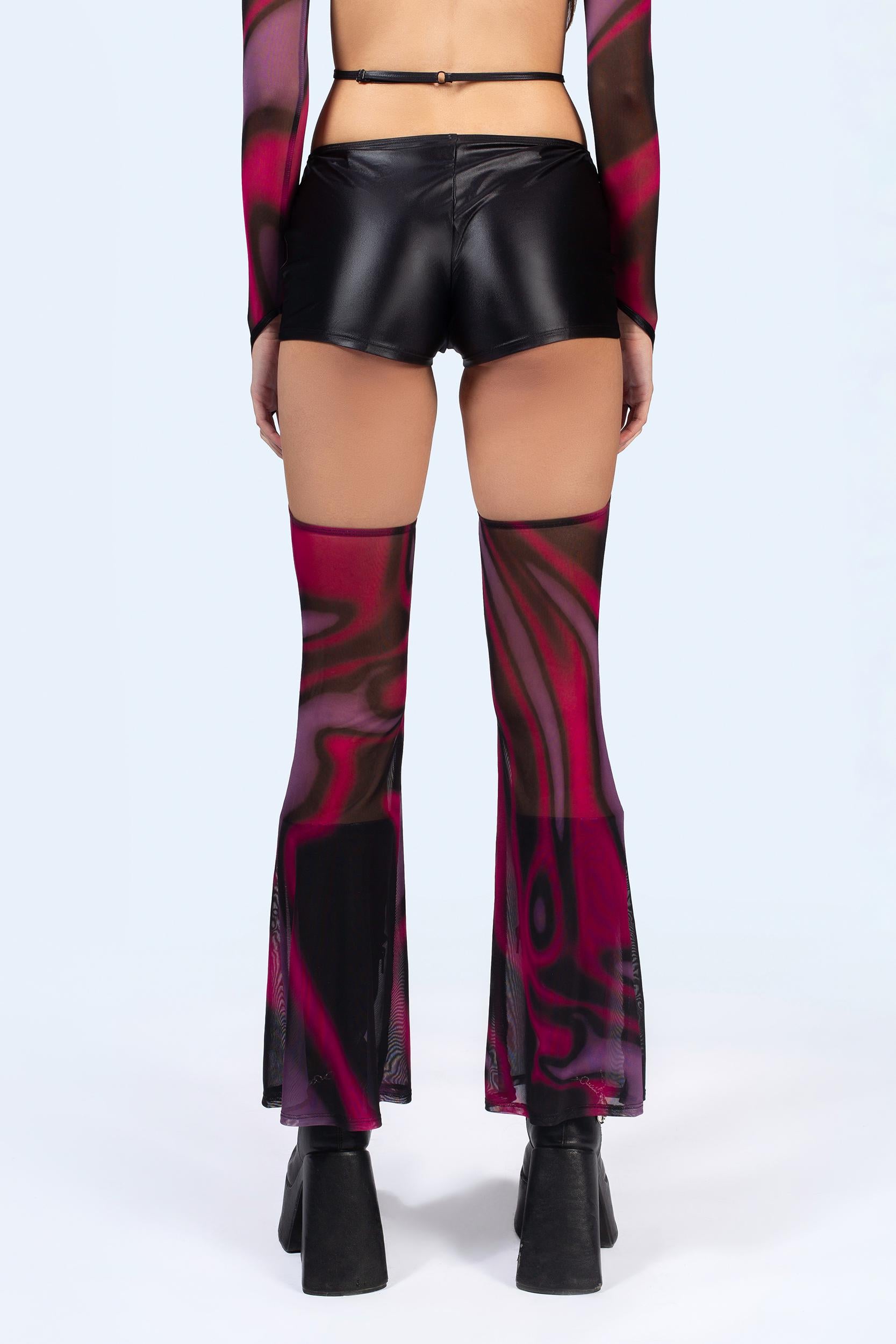 BADINKA Flow Top And Shorts With Chaps Set Psychedelic, tech
