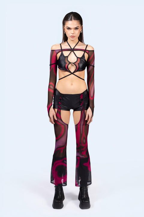Flow Top And Shorts With Chaps Set