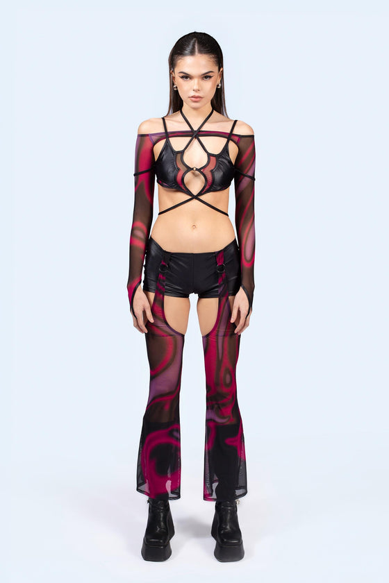 Flow Top And Shorts With Chaps Set