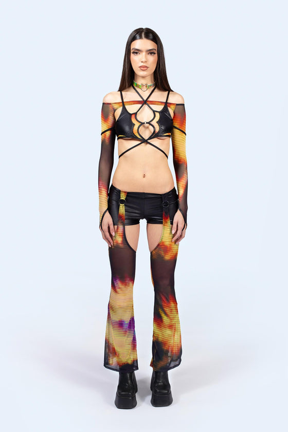 Display Top And Shorts With Chaps Set