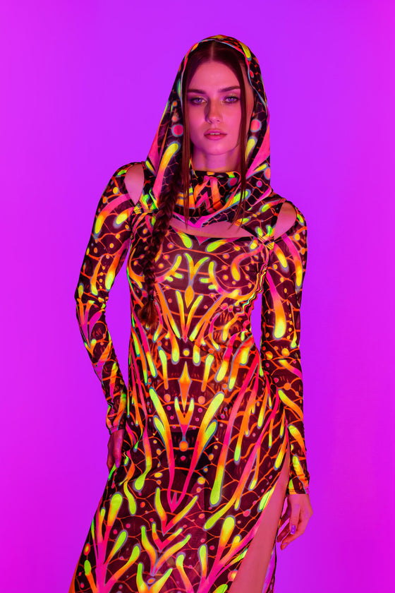 Given Form Mesh Hooded Dress