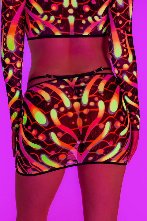 Given Form Mesh Cutout Skirt