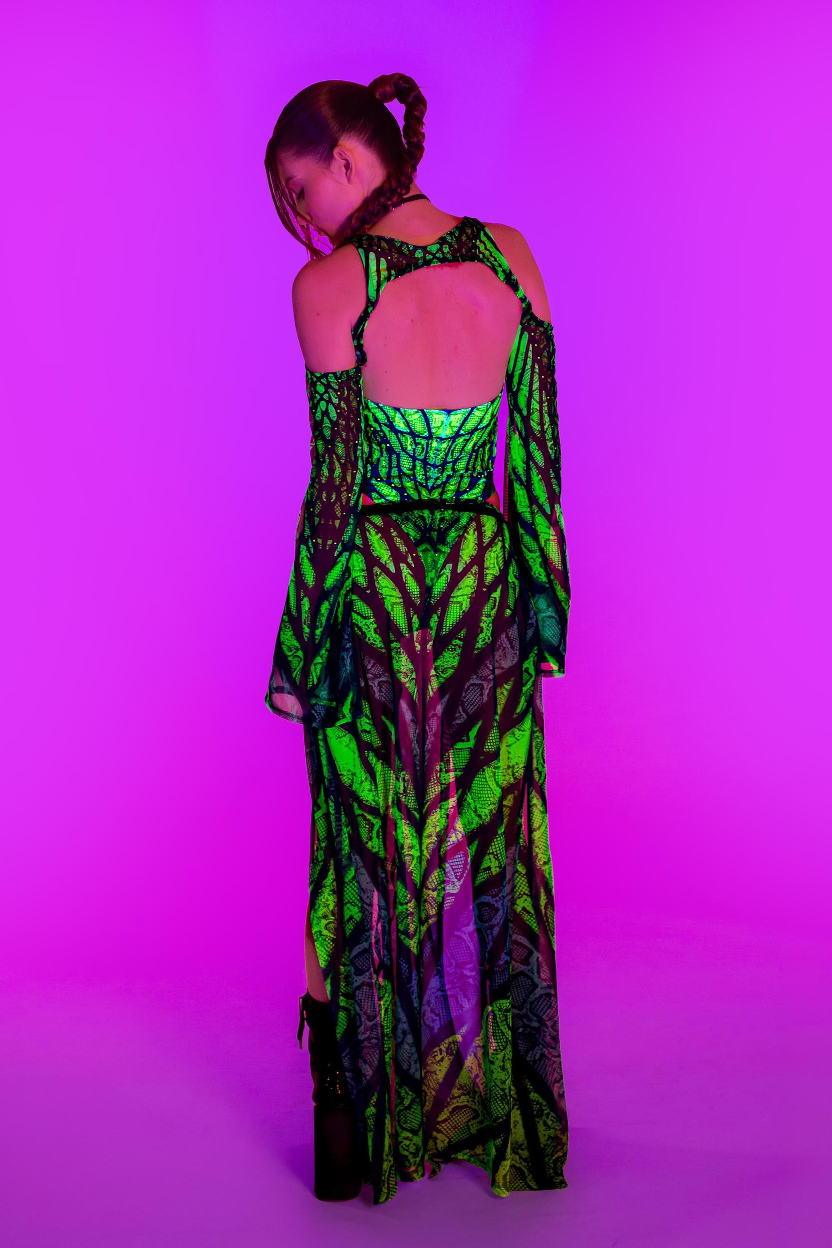 BADINKA Women Under My Skin Green Keyhole Halter Bodysuit