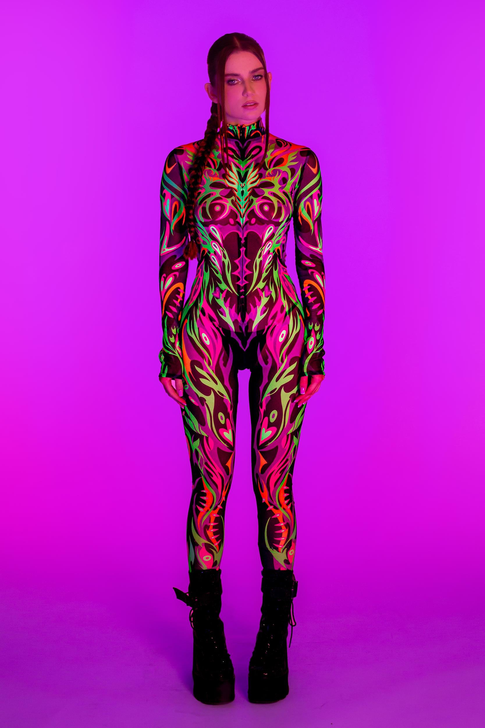 BADINKA Torn Twist Mesh Costume Mesh, neon