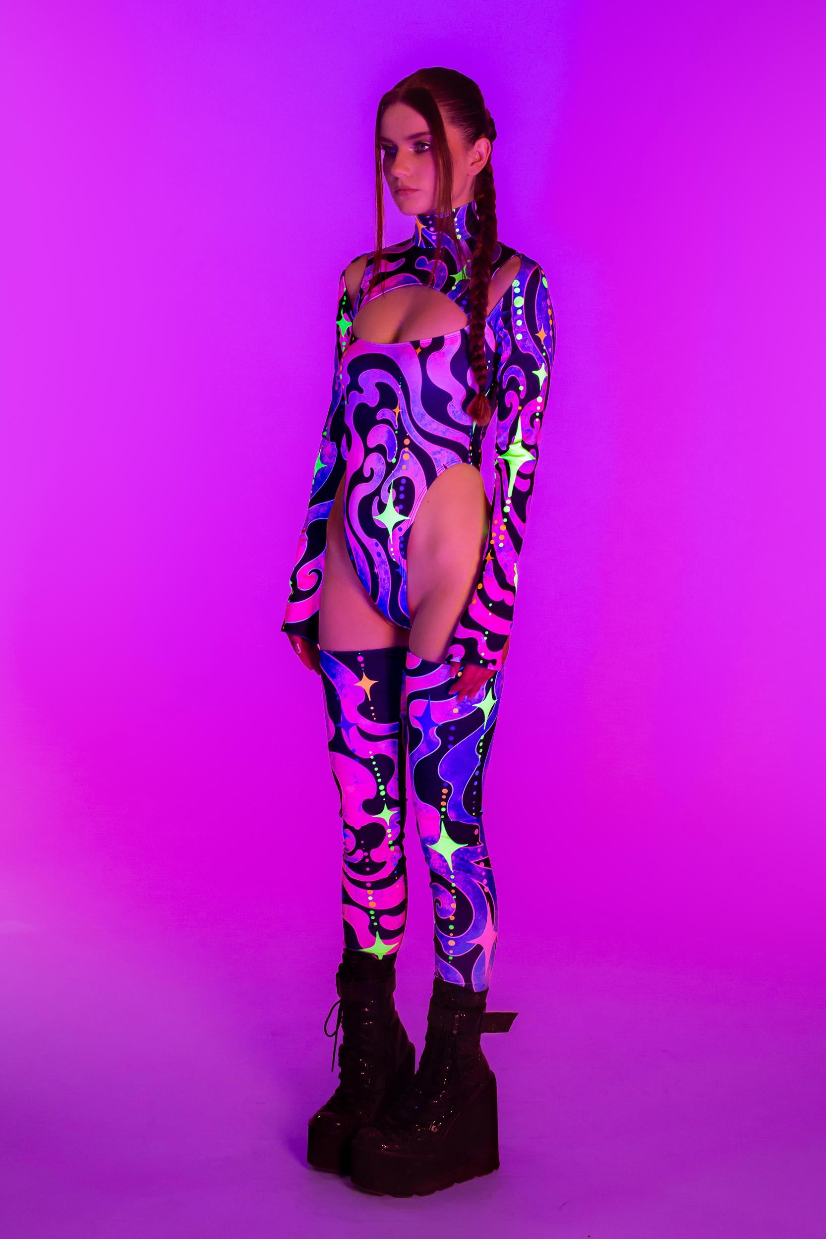 BADINKA Women Vast Emptiness In Magenta Keyhole Bodysuit
