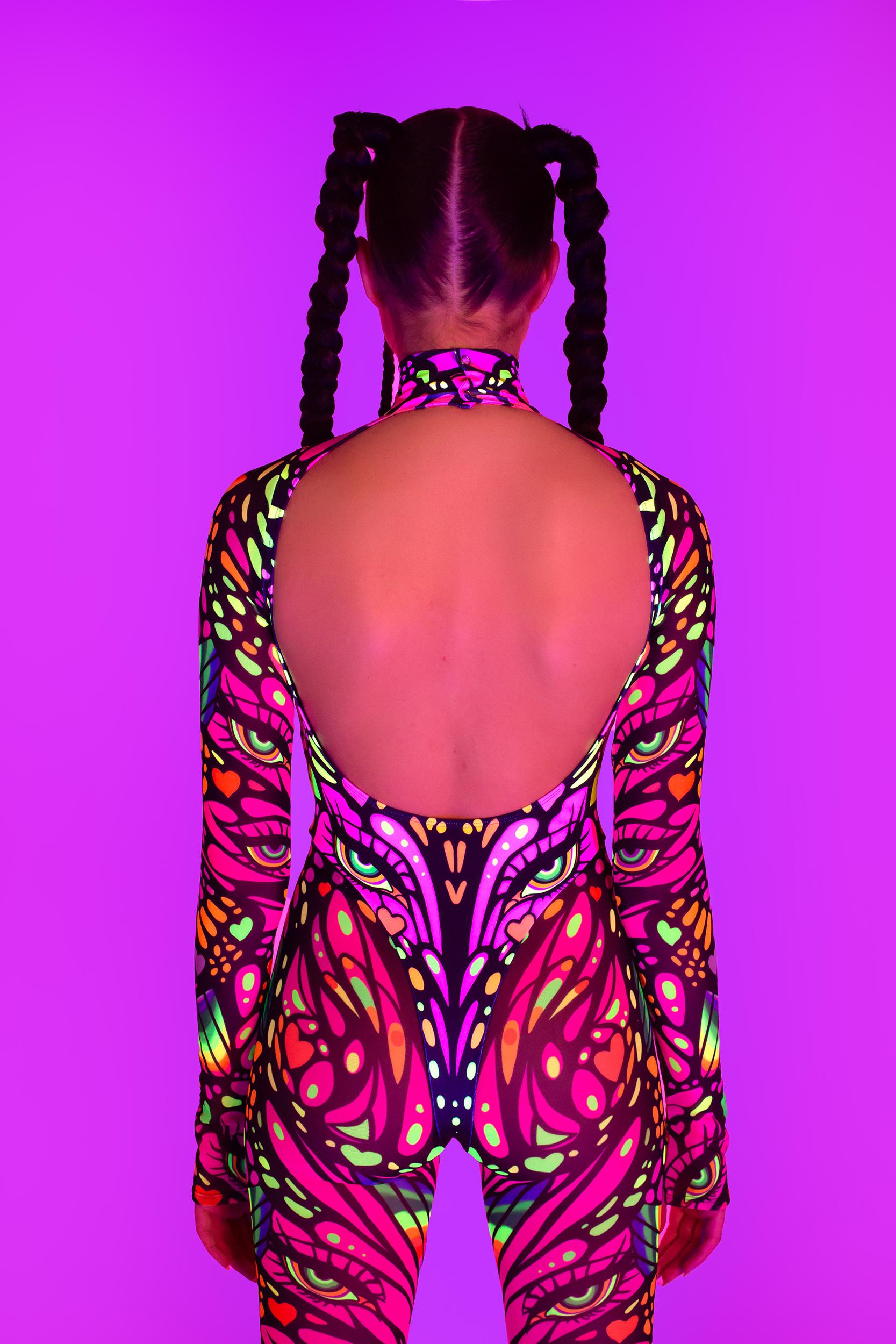 BADINKA Blink Twice Bareback Keyhole Catsuit Pink