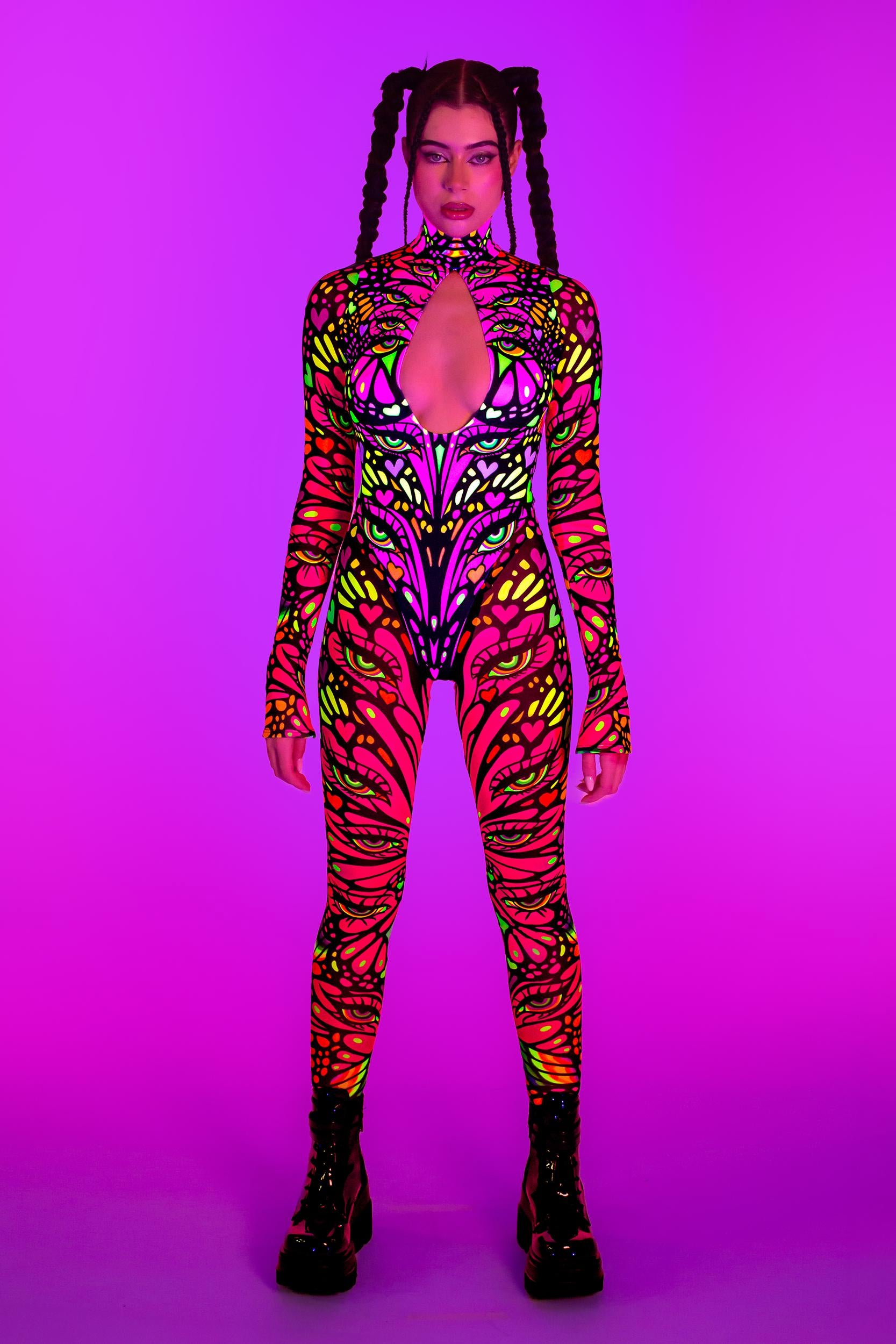 BADINKA Blink Twice Bareback Keyhole Catsuit Rave
