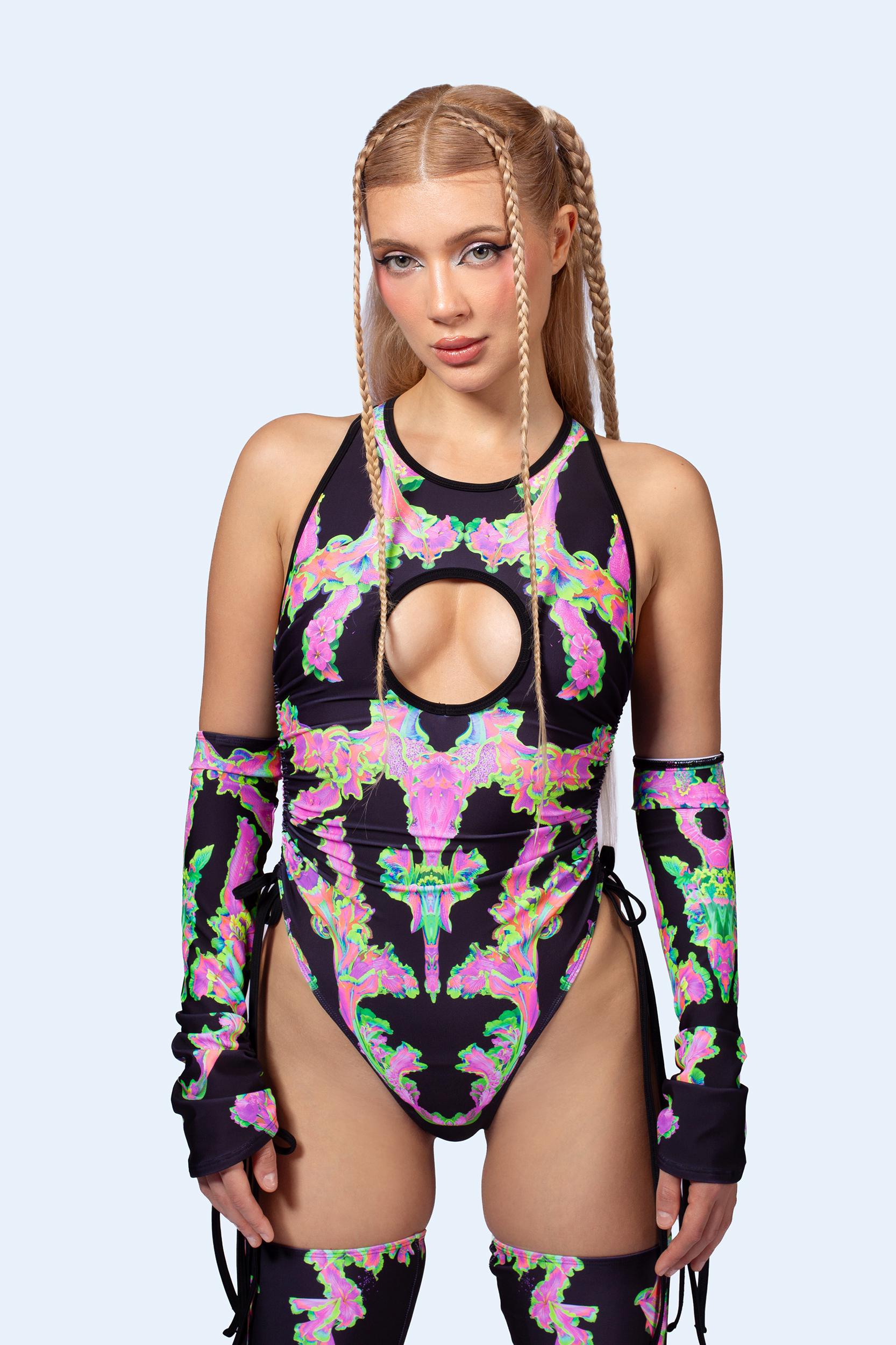 BADINKA Inner Spirit Drawstring Bodysuit Black, pink
