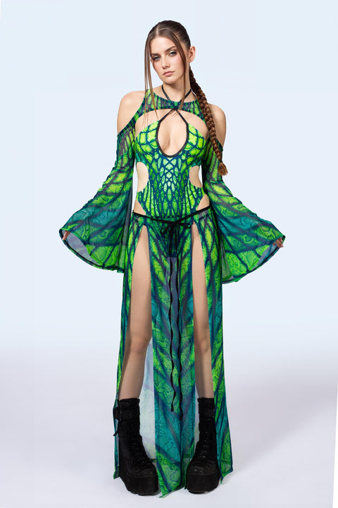Under My Skin Green Keyhole Halter Bodysuit