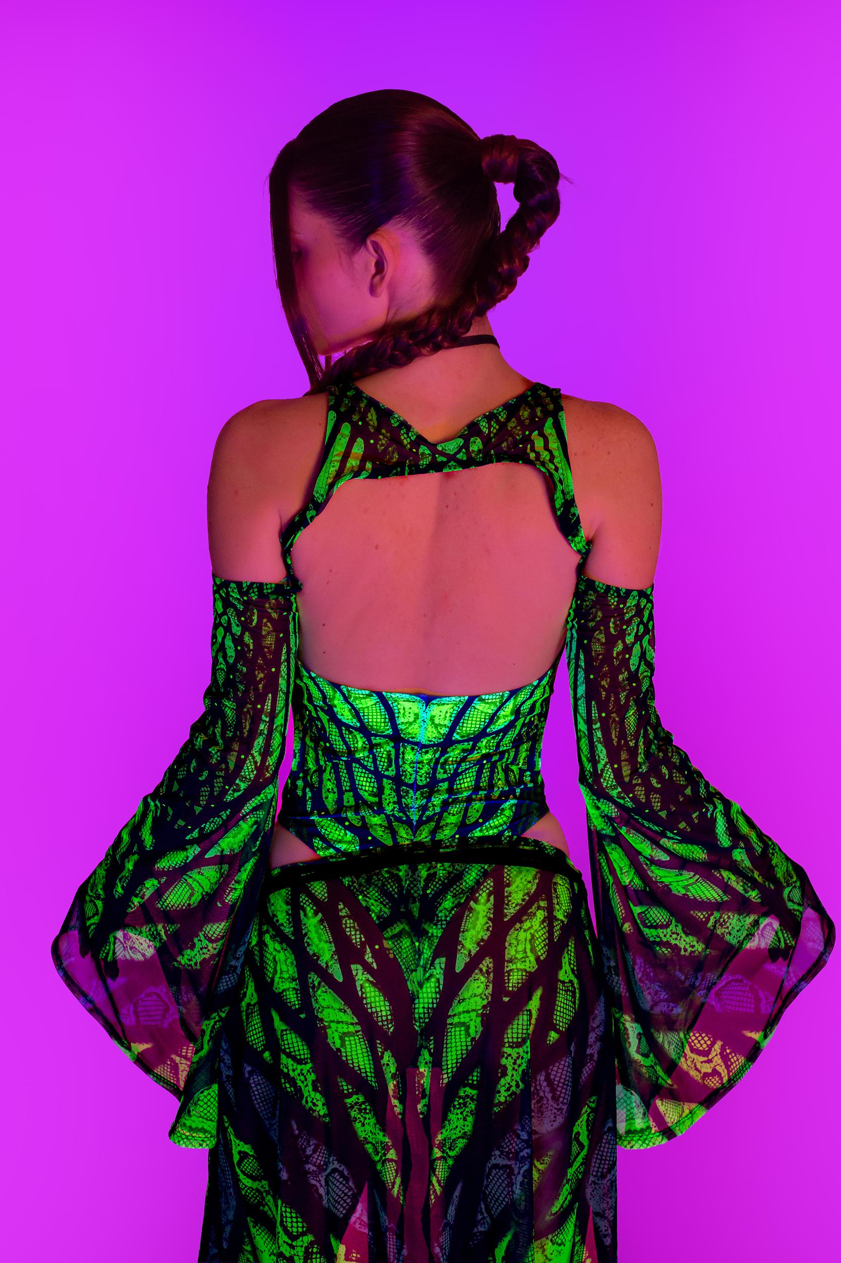 BADINKA Under My Skin Green Keyhole Halter Bodysuit Rave