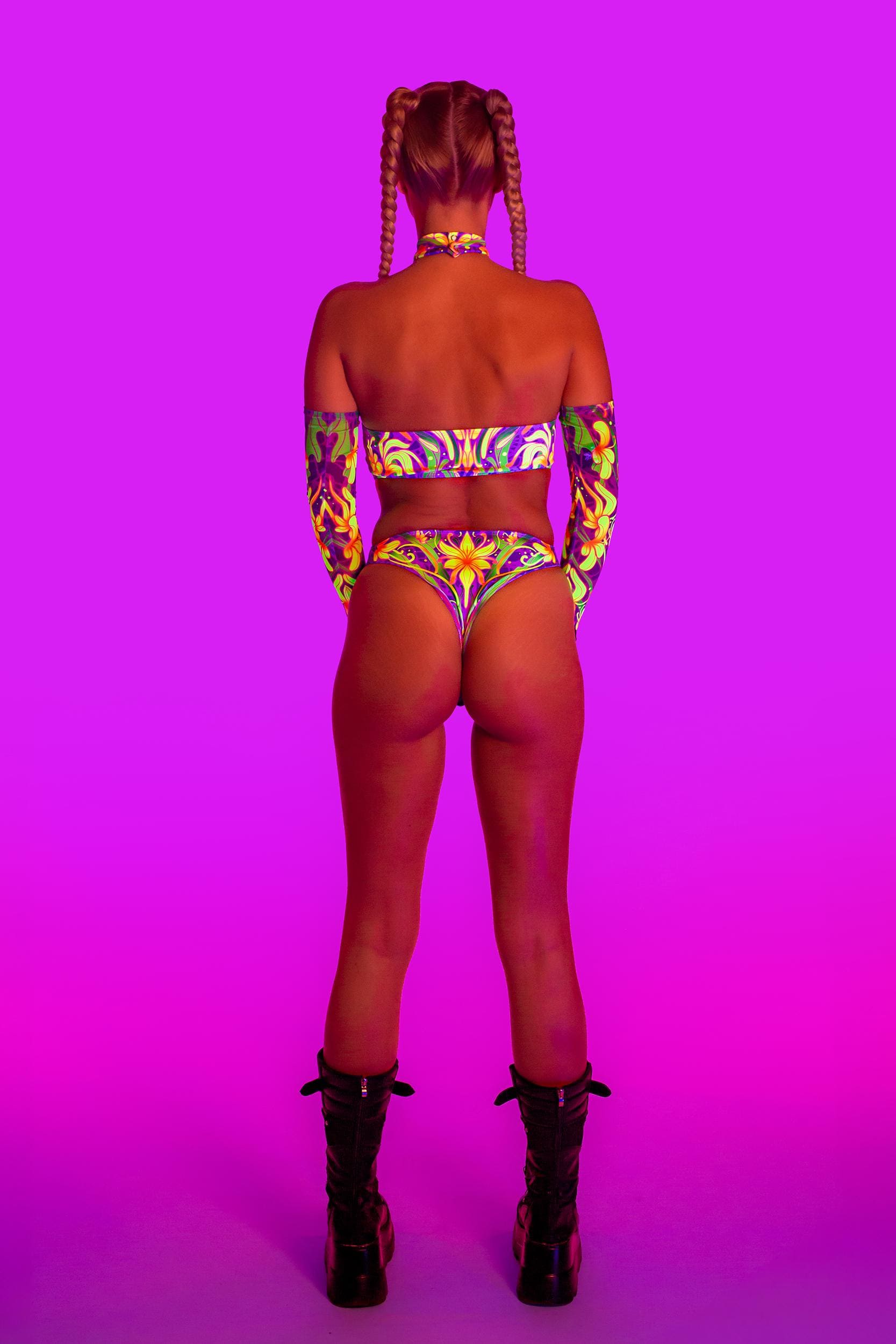 BADINKA Women Wild Flower Open Chest Bodysuit