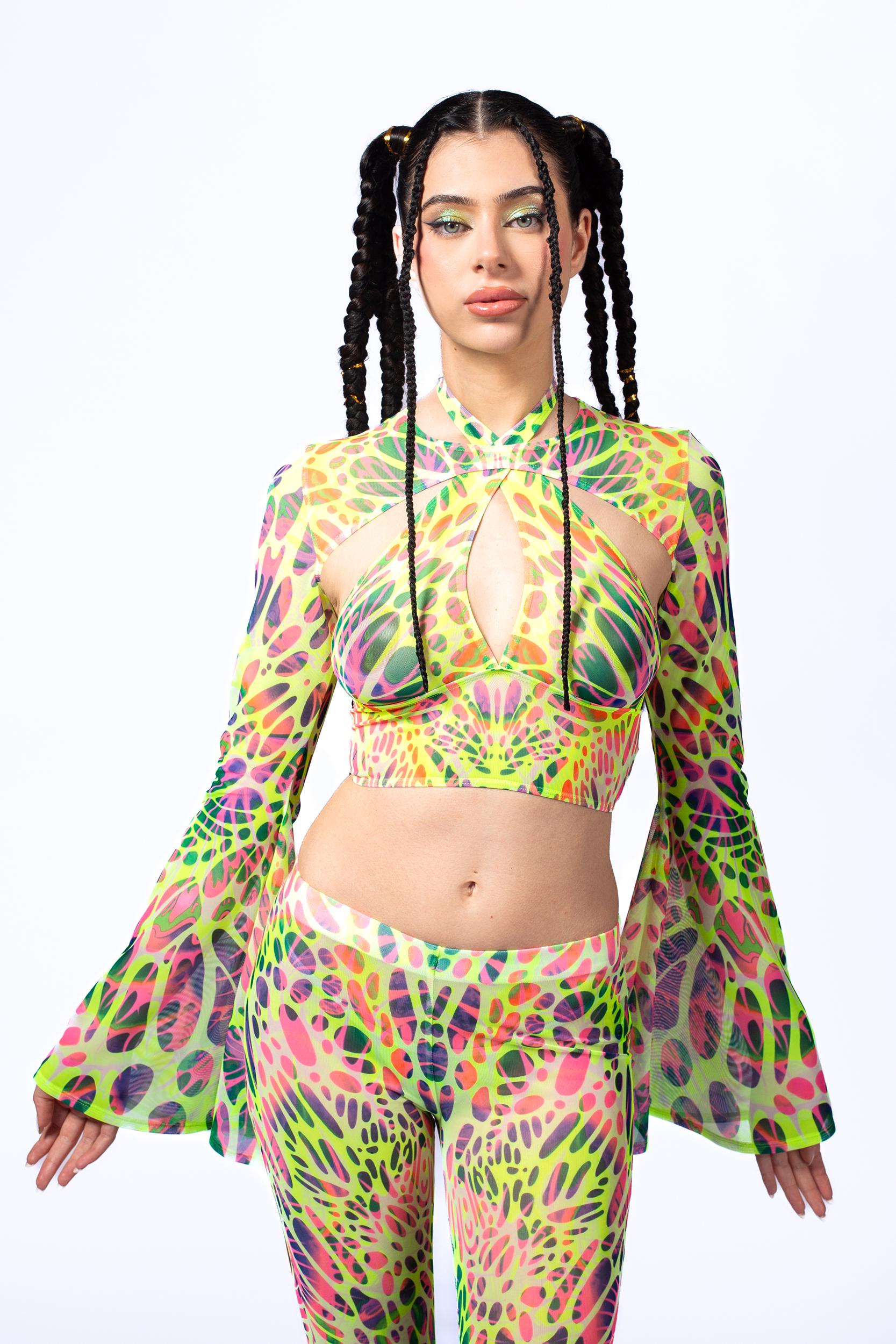 BADINKA Touch My Nerve Criss Cross Top And Shrug Yellow