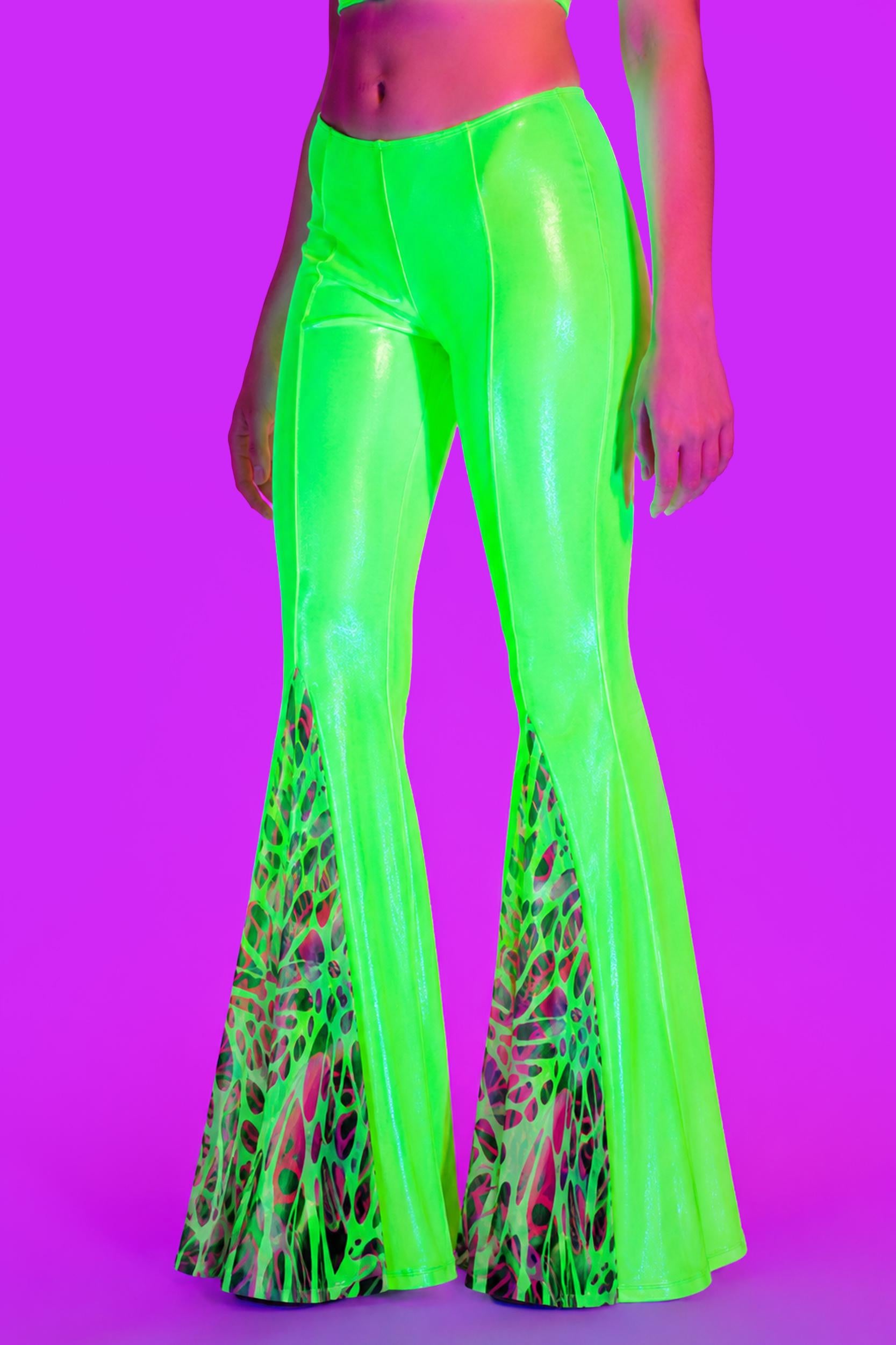 BADINKA Lime Wire Front Paneled Pants Yellow