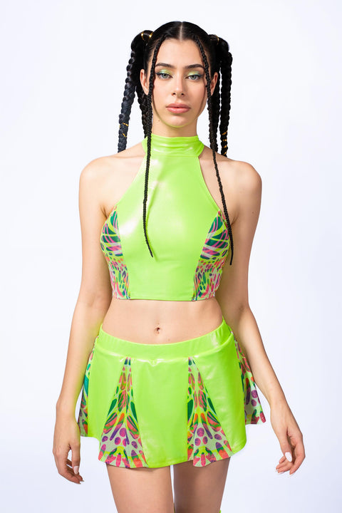 Lime Wire Panel Halter Top
