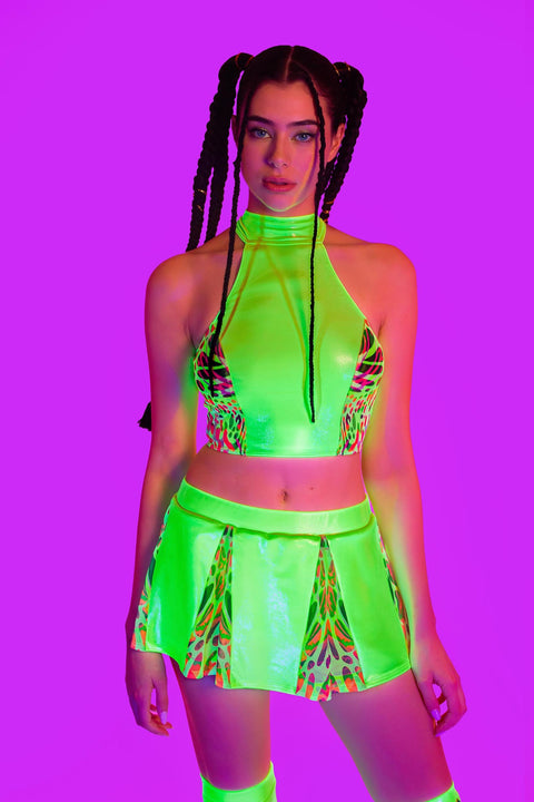 Lime Wire Panel Halter Top