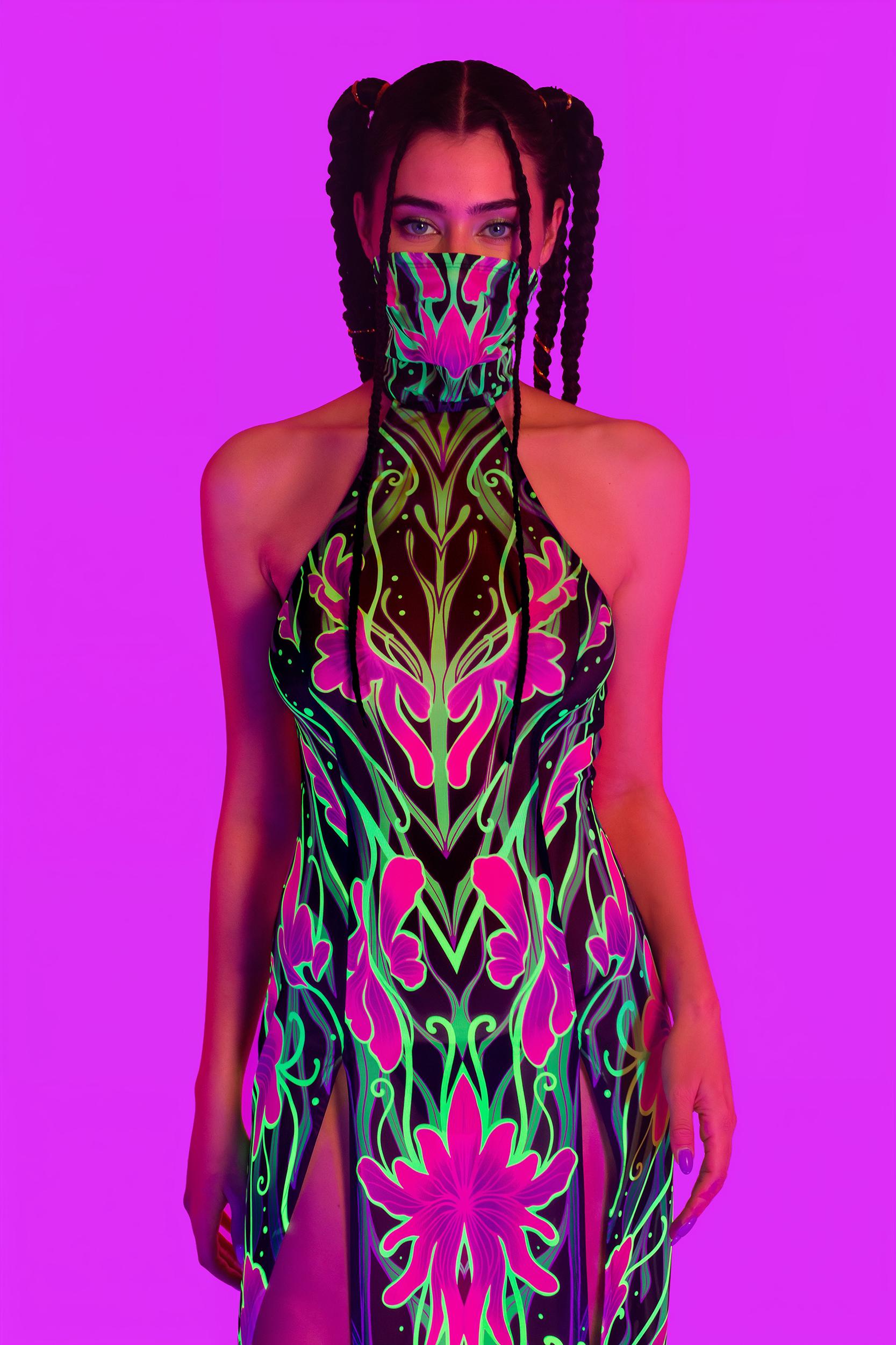 BADINKA Night Bloom Mask Halter Dress