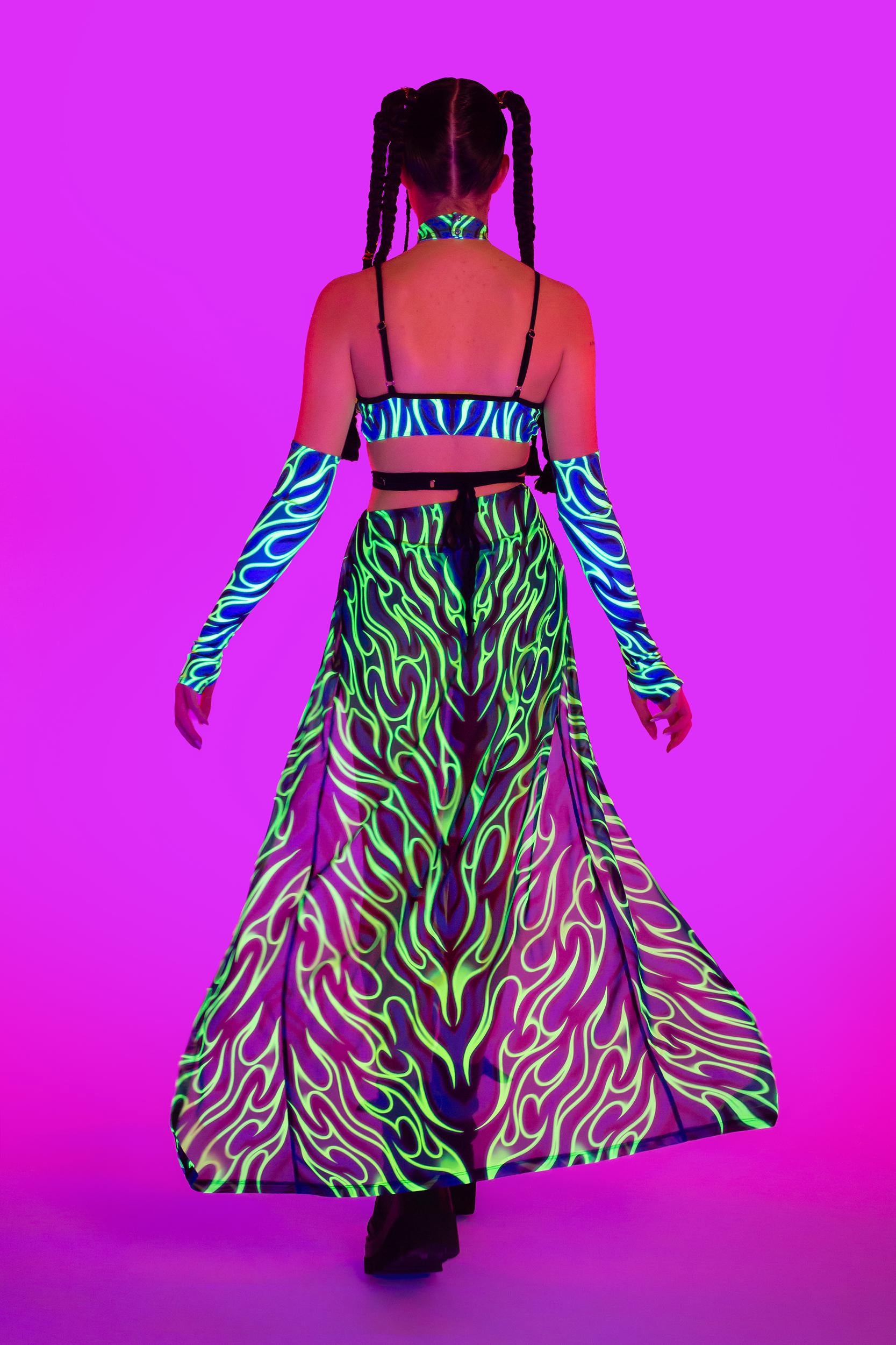 BADINKA Women Spitfire Slit Mesh Skirt