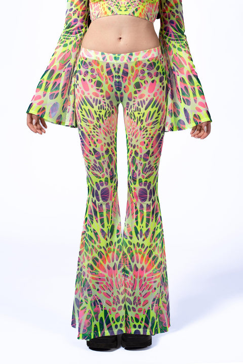 Touch my Nerve Mesh Bell Bottoms Pants