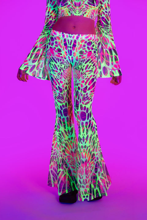 Touch my Nerve Mesh Bell Bottoms Pants