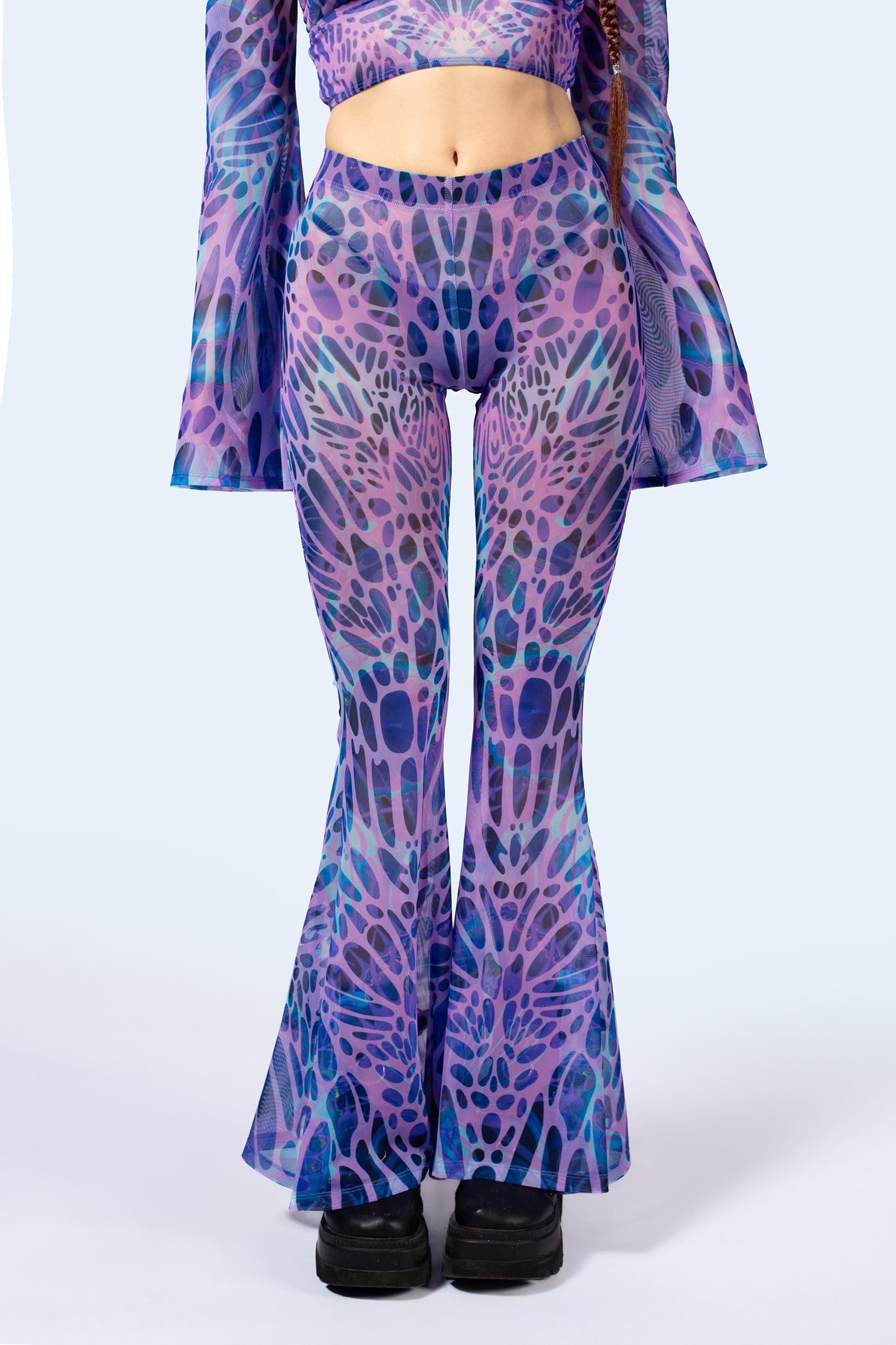 BADINKA Amethyst Mesh Bell Bottoms Pants