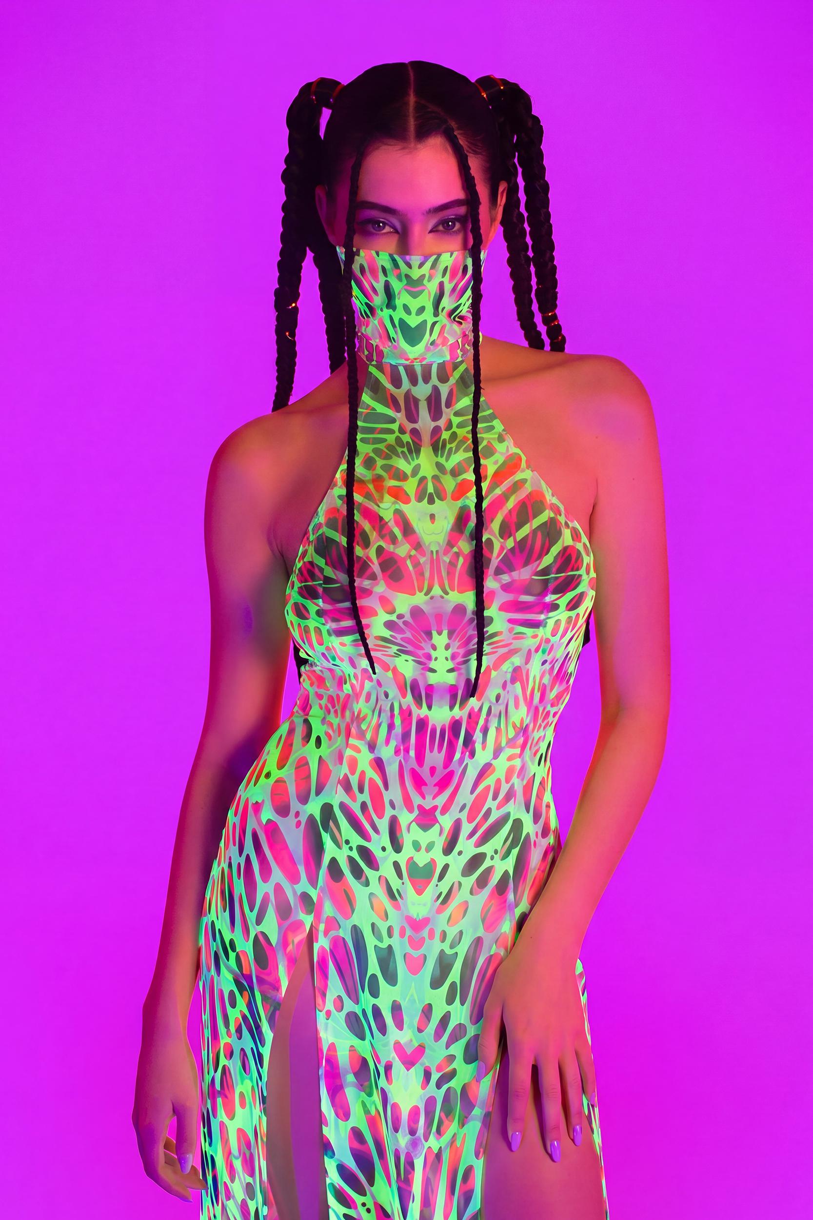 BADINKA Touch My Nerve Mask Halter Dress