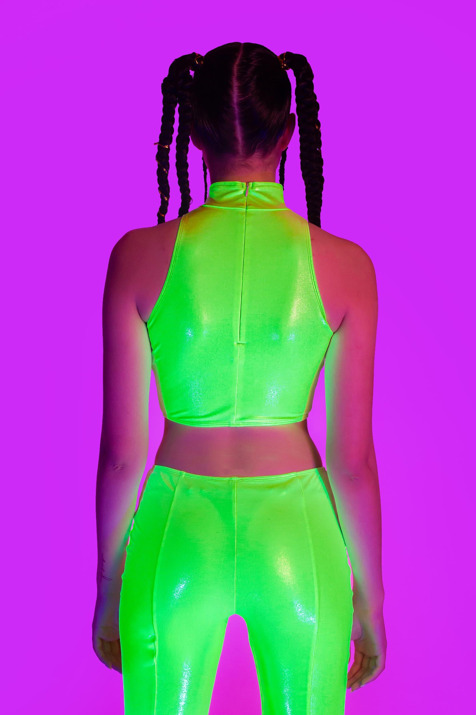 BADINKA Lime Wire Paneled Set Mesh, neon, shiny