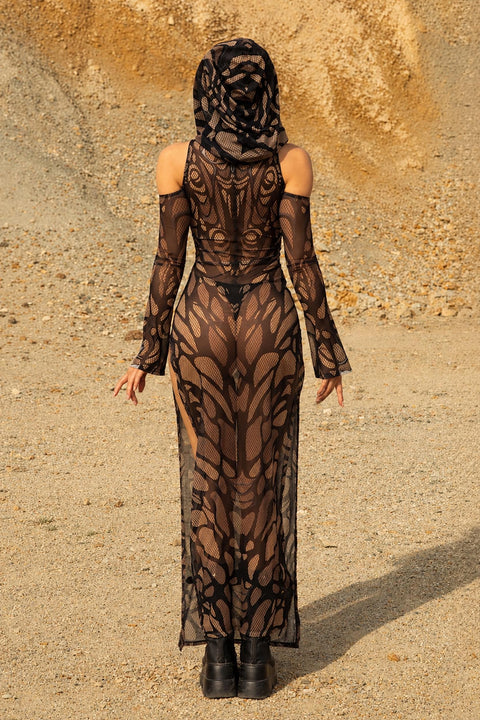 C[Burning Man 2026] Obsidian Hooded Long Sleeve Dress