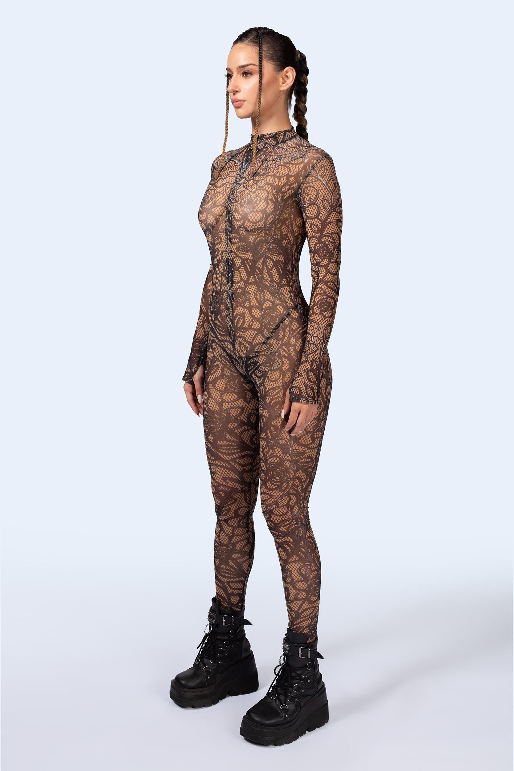 BADINKA C[Burning Man 2026] Thorn Mesh Costume Front-zip