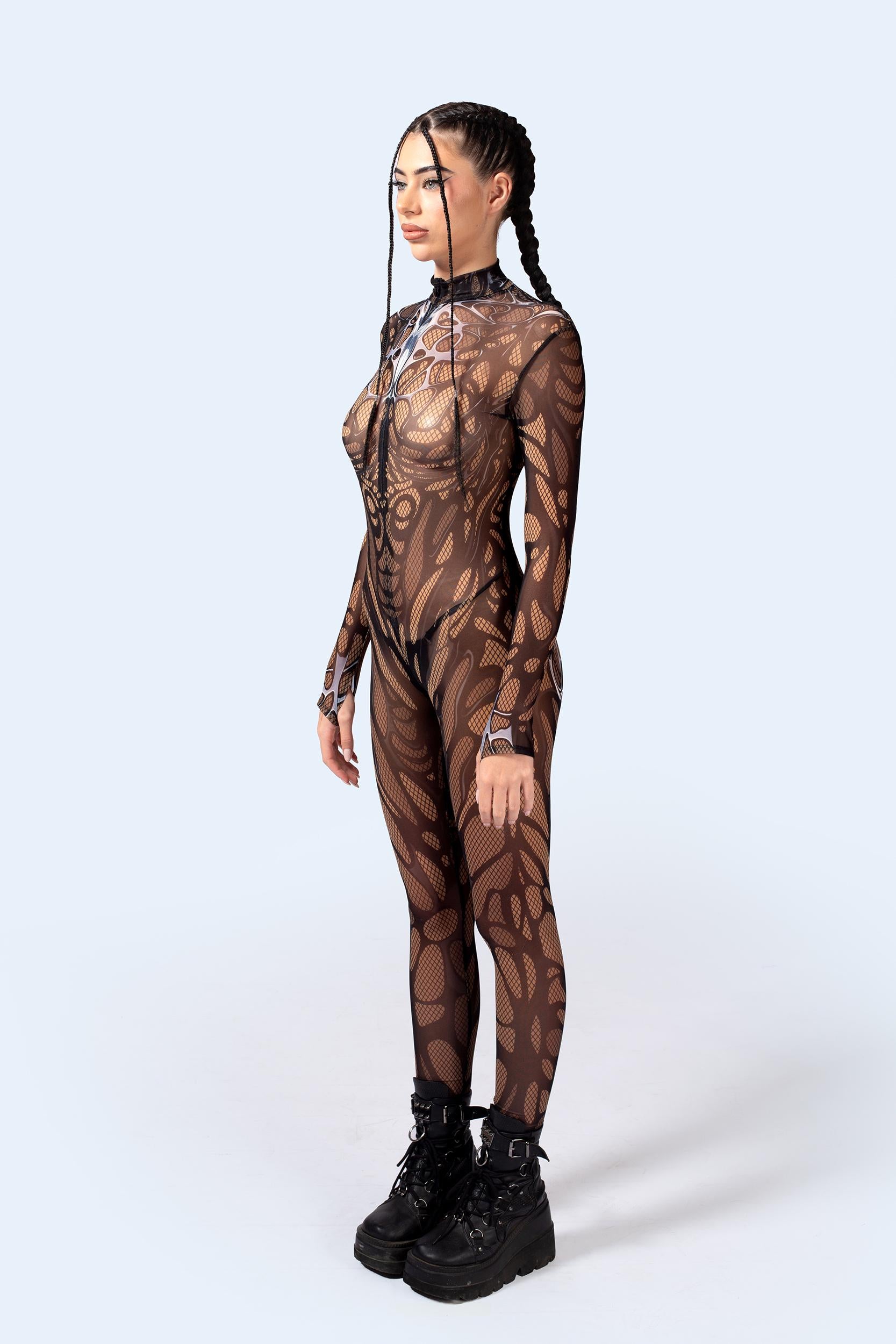 BADINKA C[Burning Man 2026] Obsidian Mesh Costume Front-zip