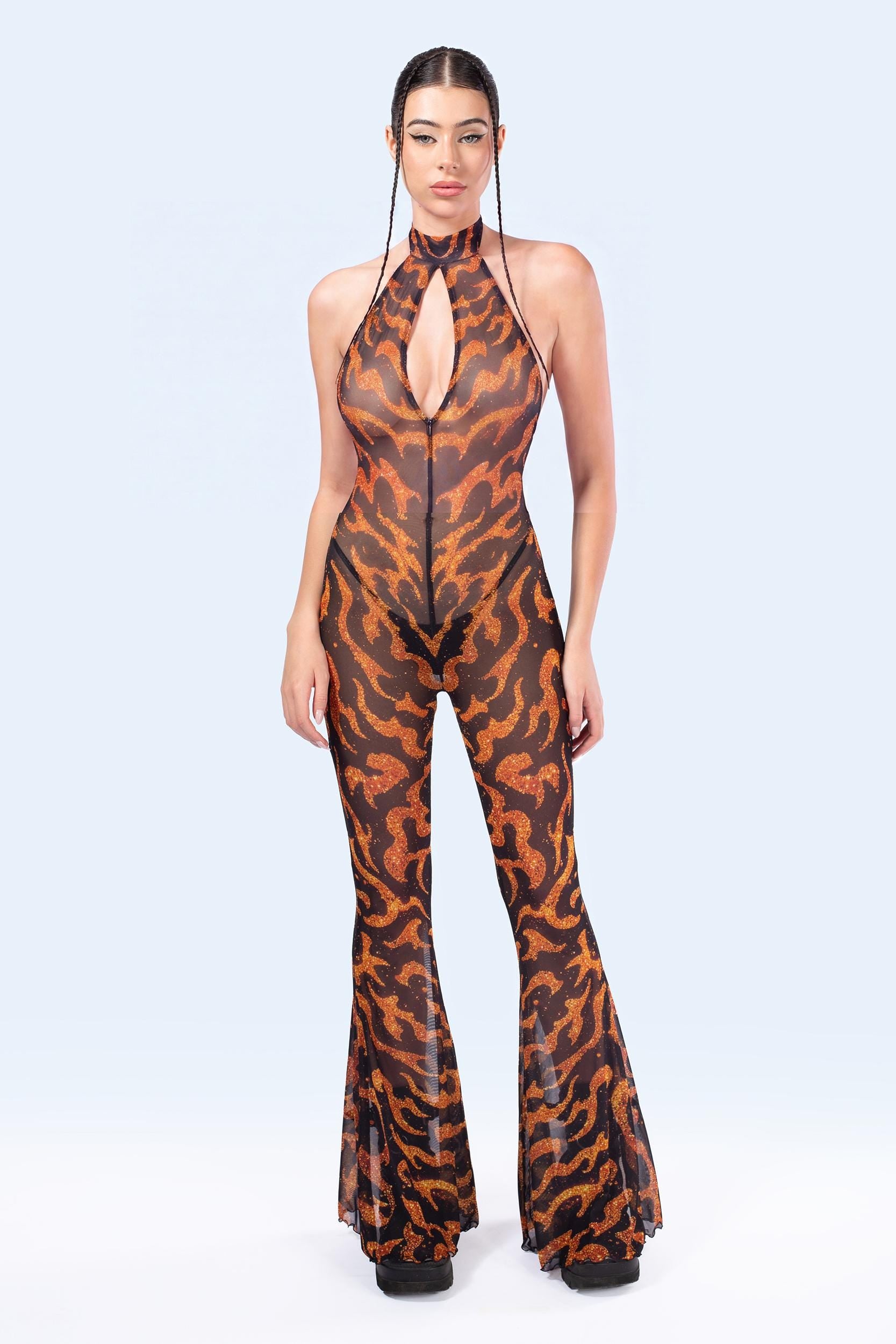 BADINKA Women C[Burning Man 2026] The Burn Mesh Halter Romper