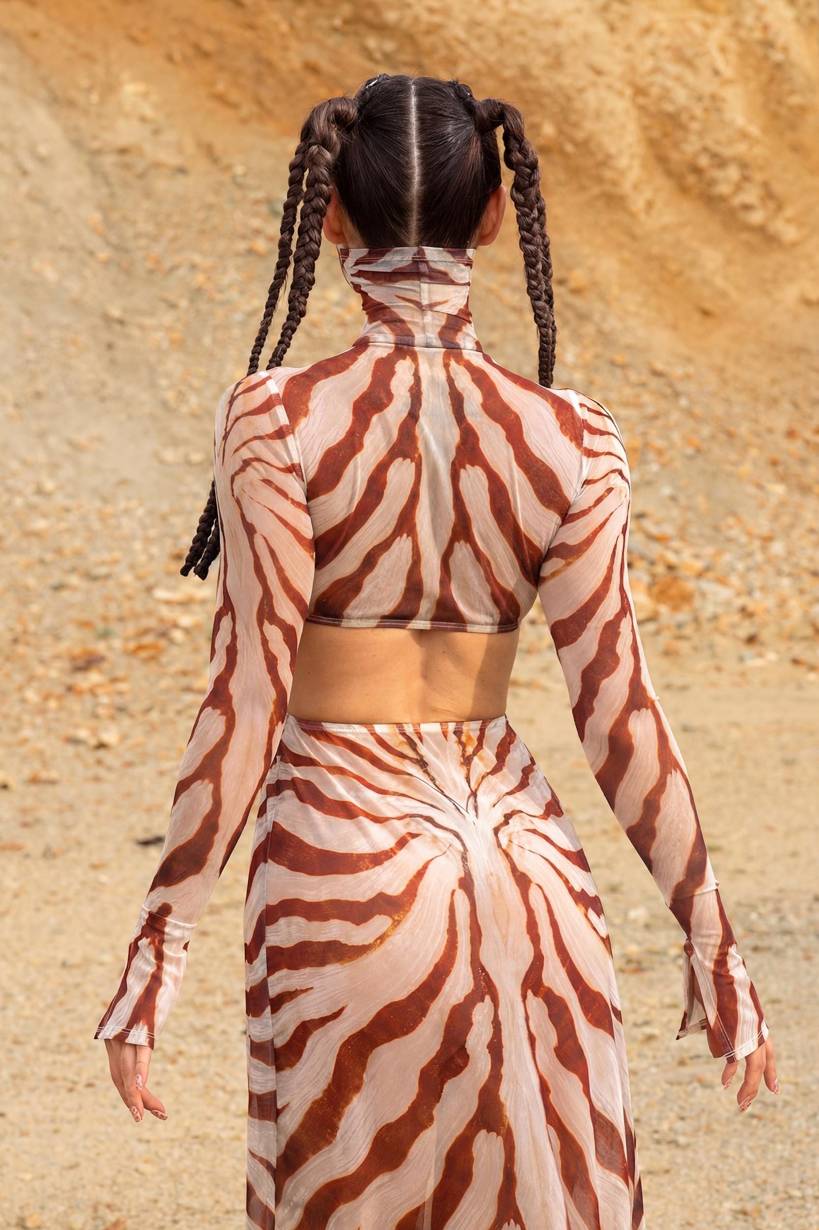 BADINKA C[Burning Man 2026] Totemic Maxi Dress Brown, nude