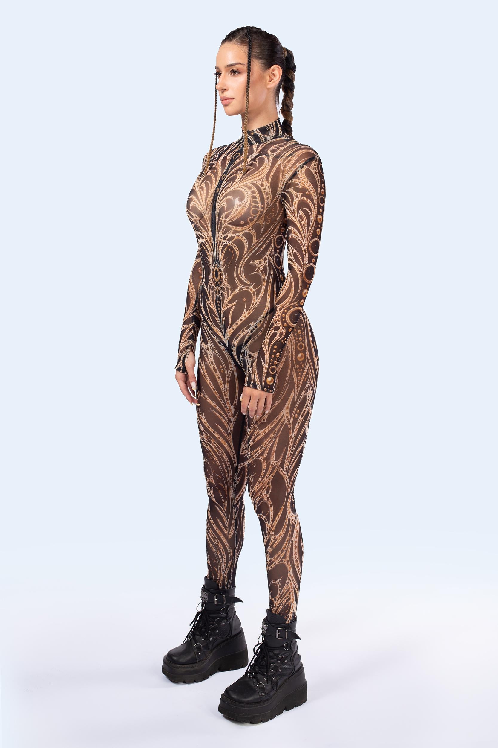 BADINKA C[Burning Man 2026] Henna Mesh Costume Front-zip