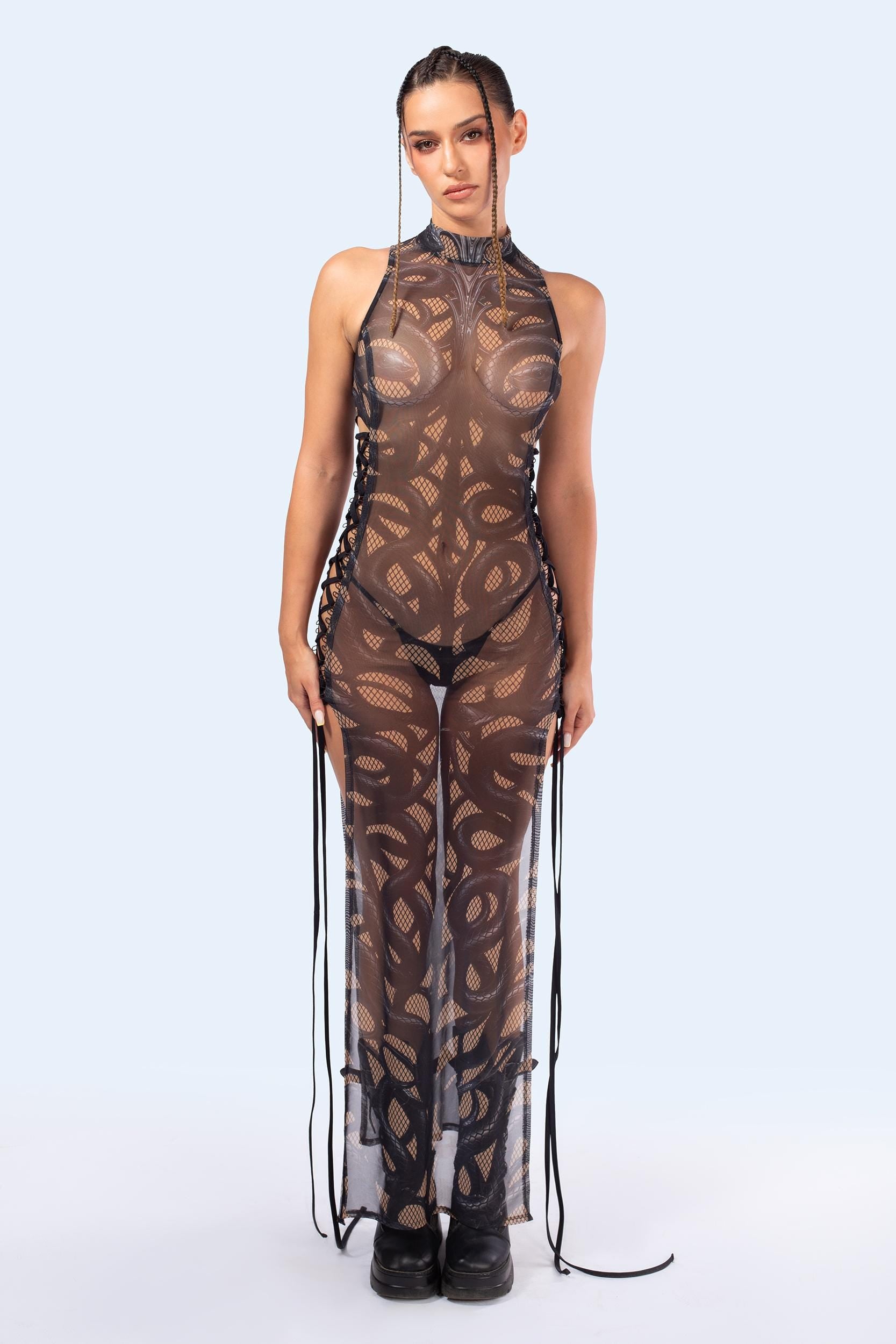 BADINKA Women C[Burning Man 2026] Cold Blood Maxi Criss-Cross Dress