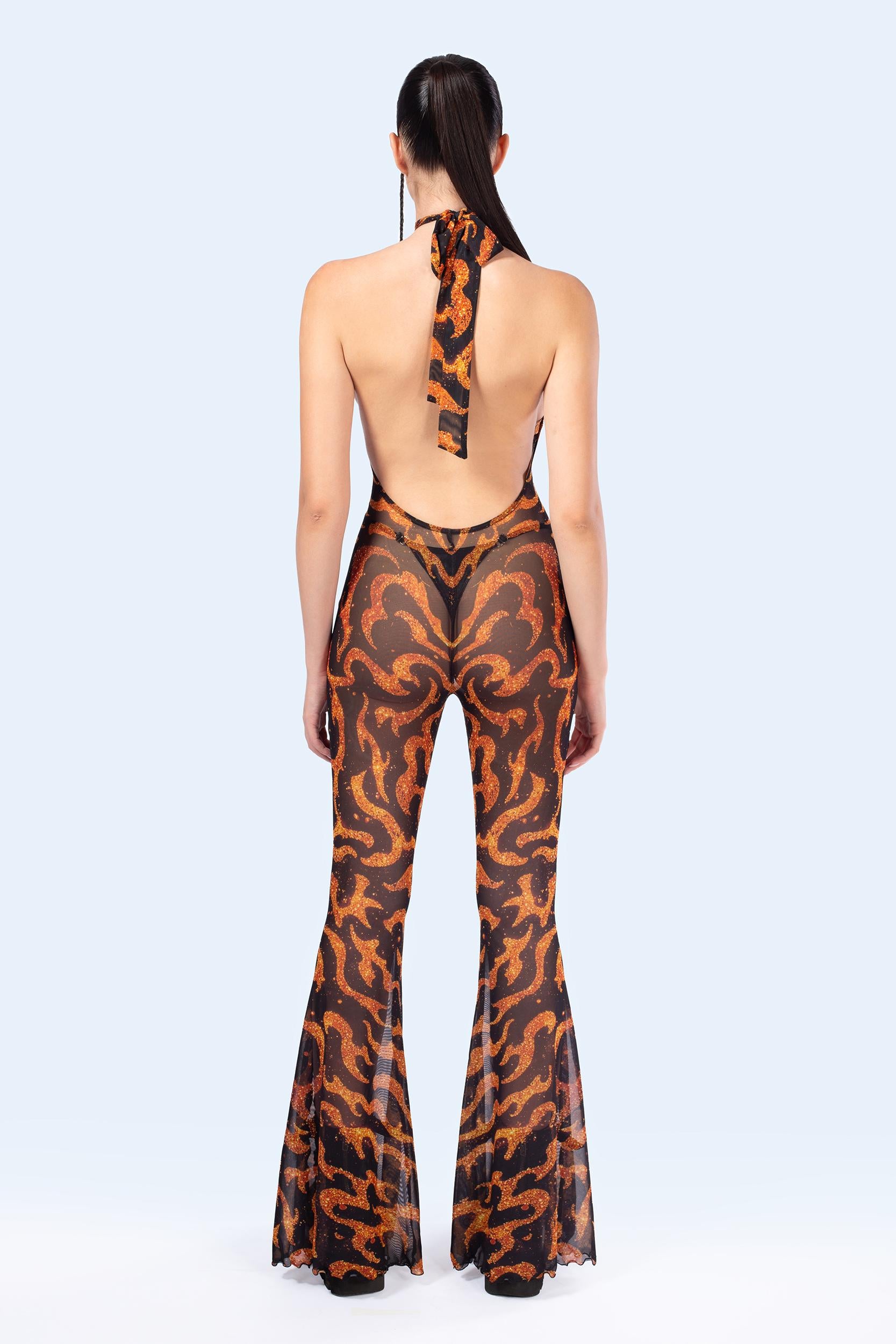 BADINKA C[Burning Man 2026] The Burn Mesh Halter Romper Psychedelic