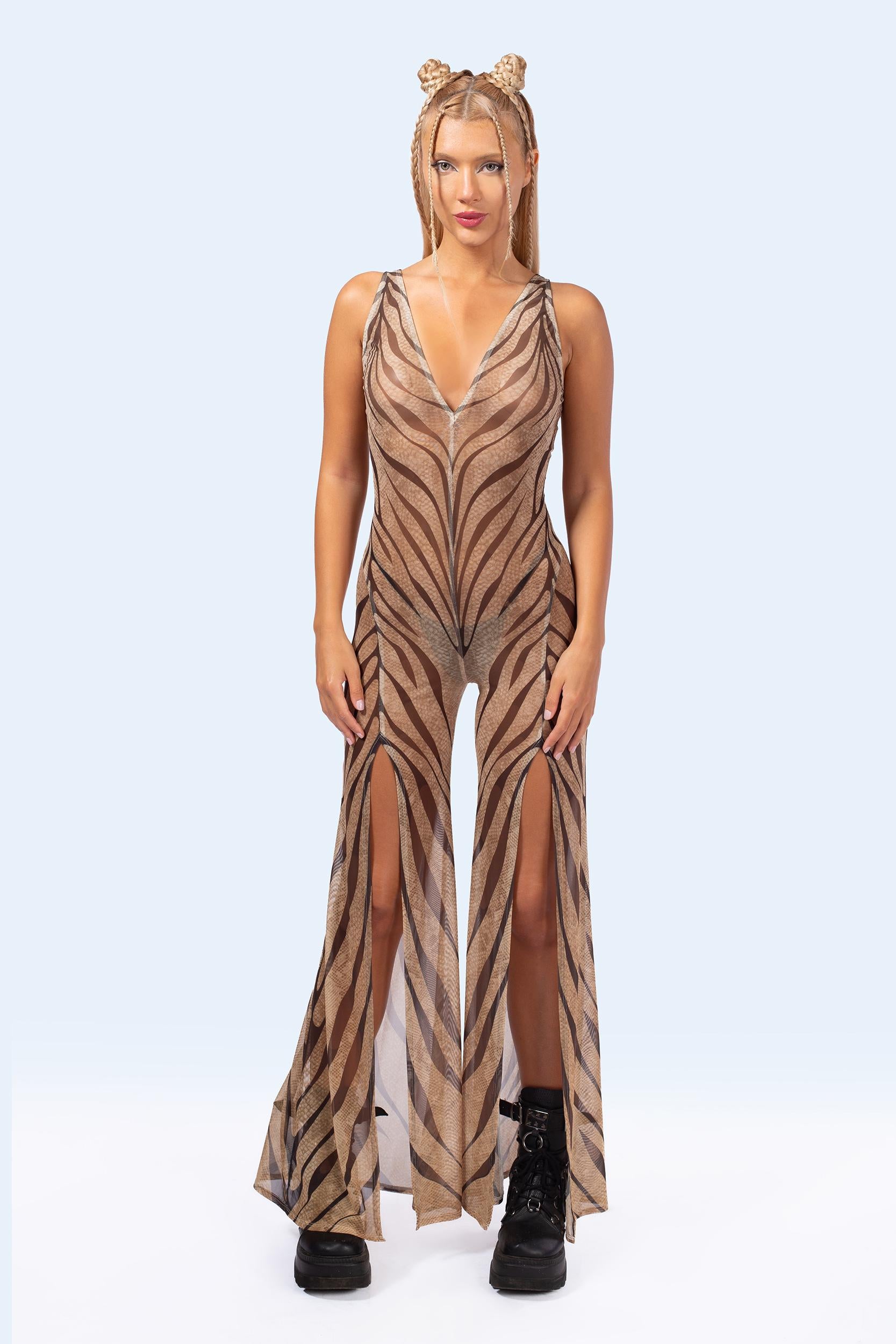 BADINKA Women C[Burning Man 2026] Desert Whisper Plunging Slit Romper