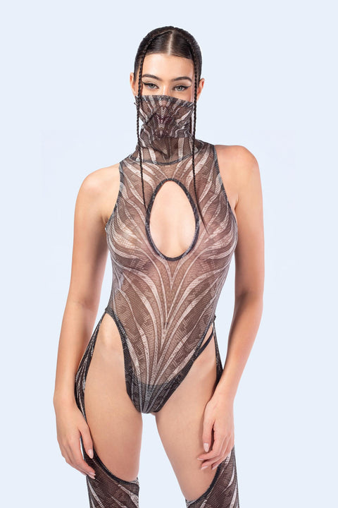 C[Burning Man 2026] Ash Mesh Cut-Out Catsuit