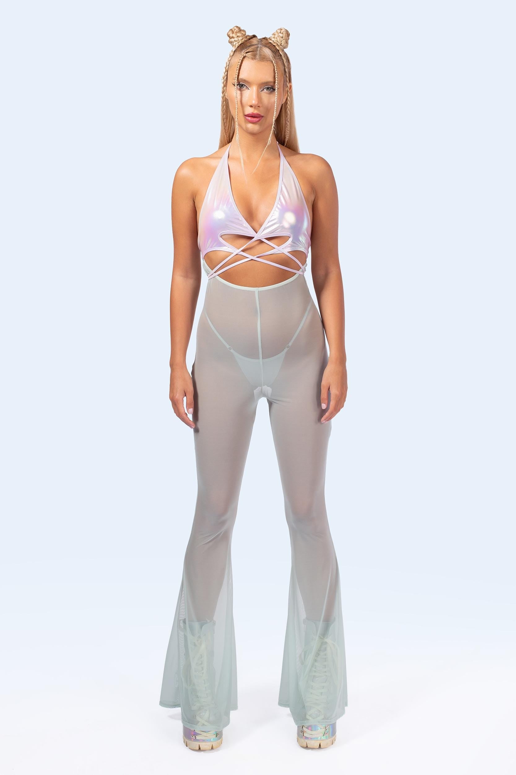 BADINKA Women C[Burning Man 2026] Soft Mirage Front Cross Romper