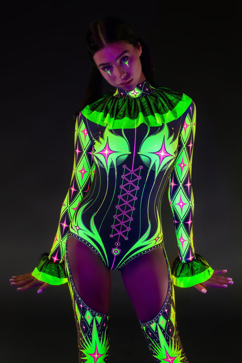 Bad Joke Ruffled Collar Catsuit