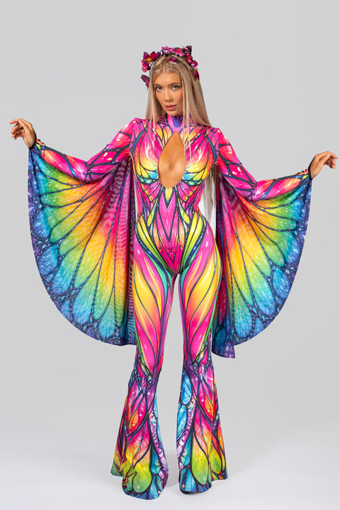 Color Overdose Flared Winged Catsuit