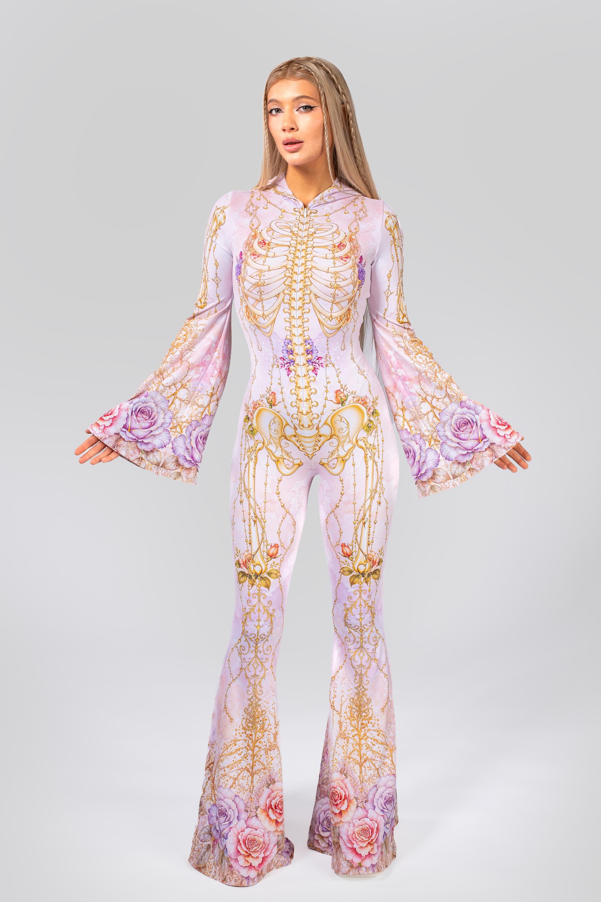BADINKA Dead Romantic Flared Hooded Catsuit Halloween
