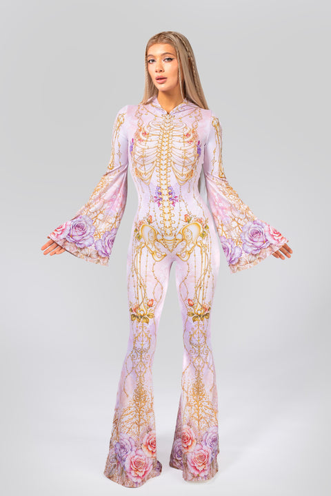 Dead Romantic Flared Hooded Catsuit