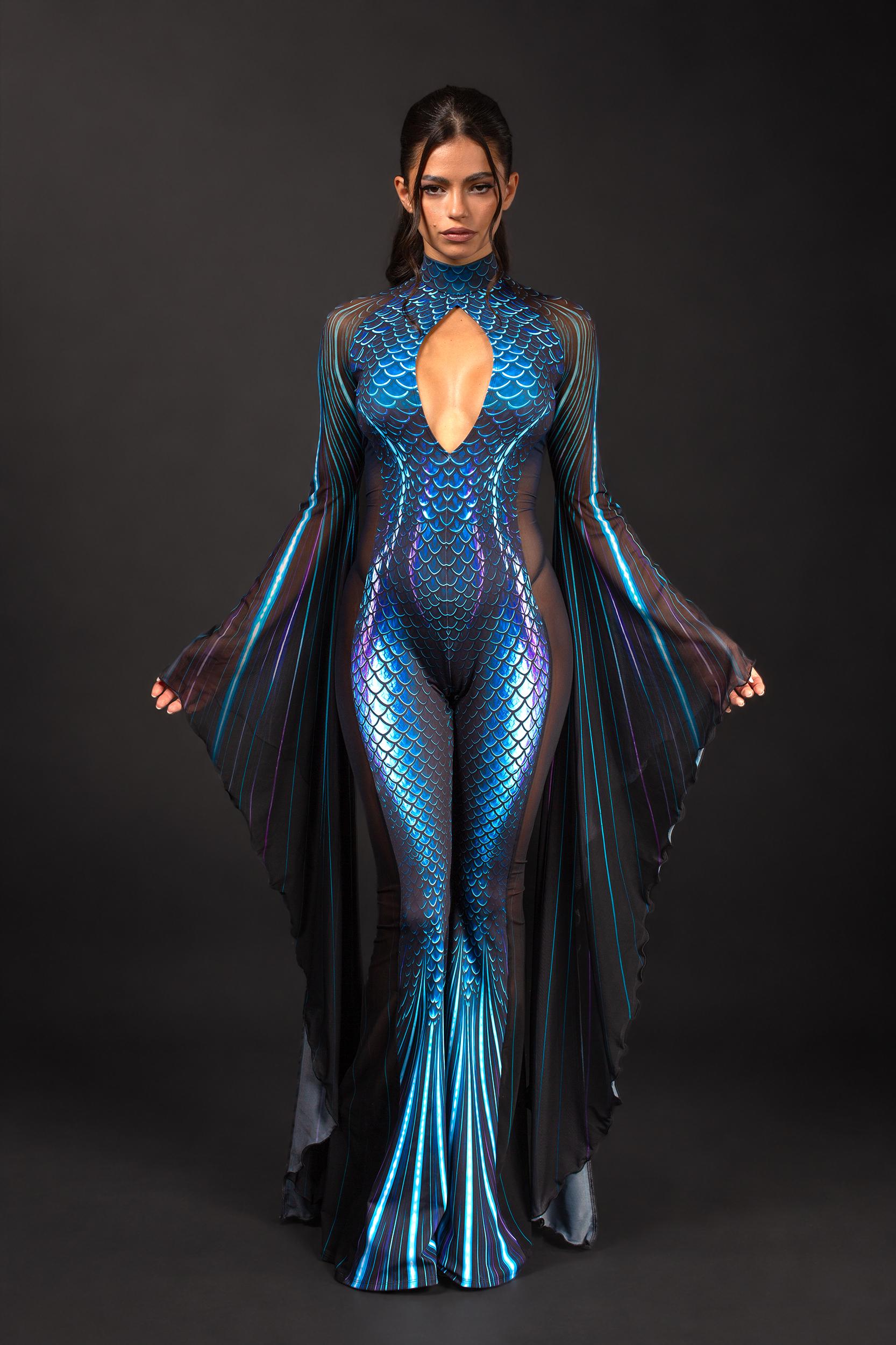 BADINKA Deep Instinct Keyhole Veil Catsuit Halloween