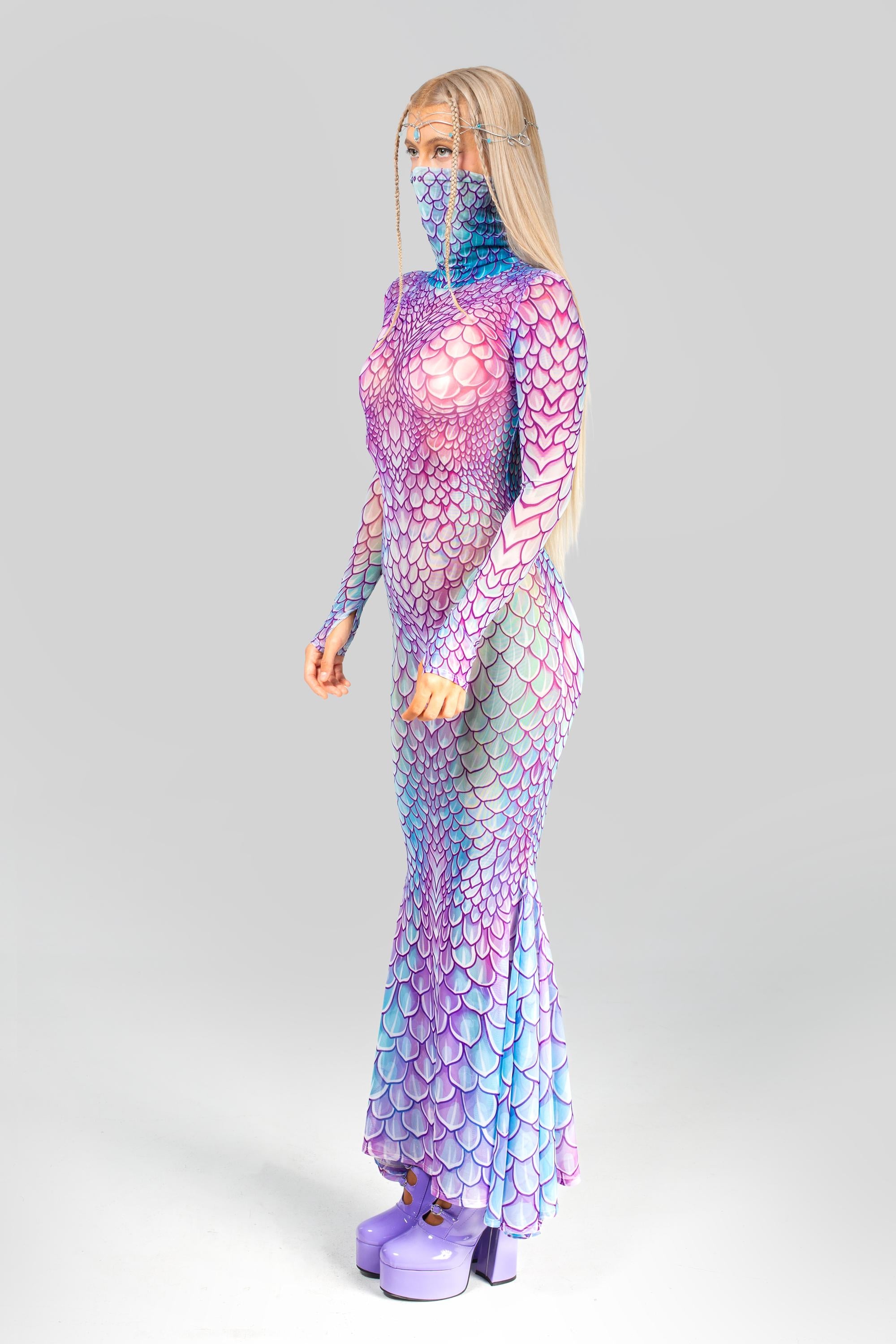 BADINKA Drown In Me High Neck Dress Mesh