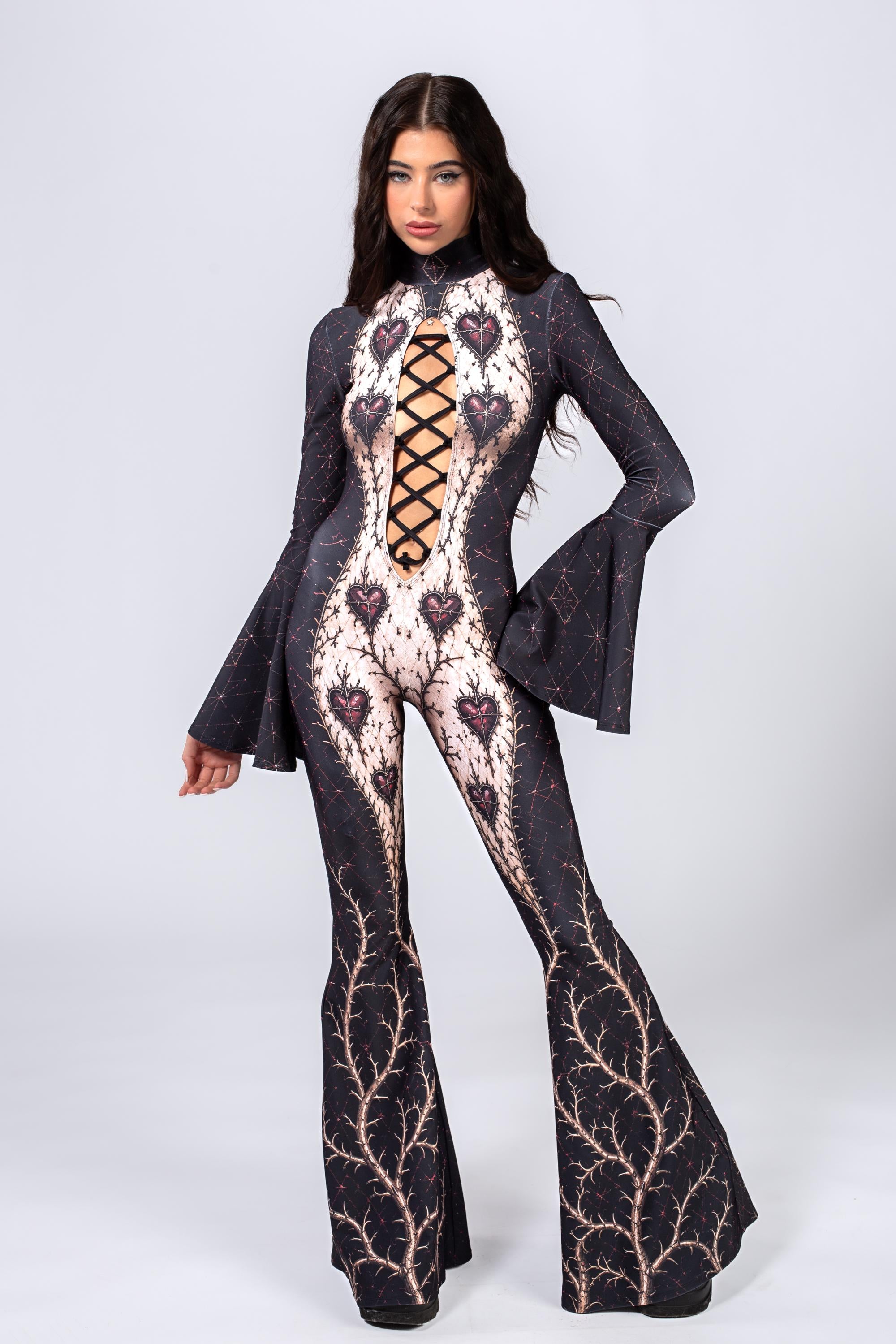 BADINKA Hard Feelings Laced Up Catsuit Halloween