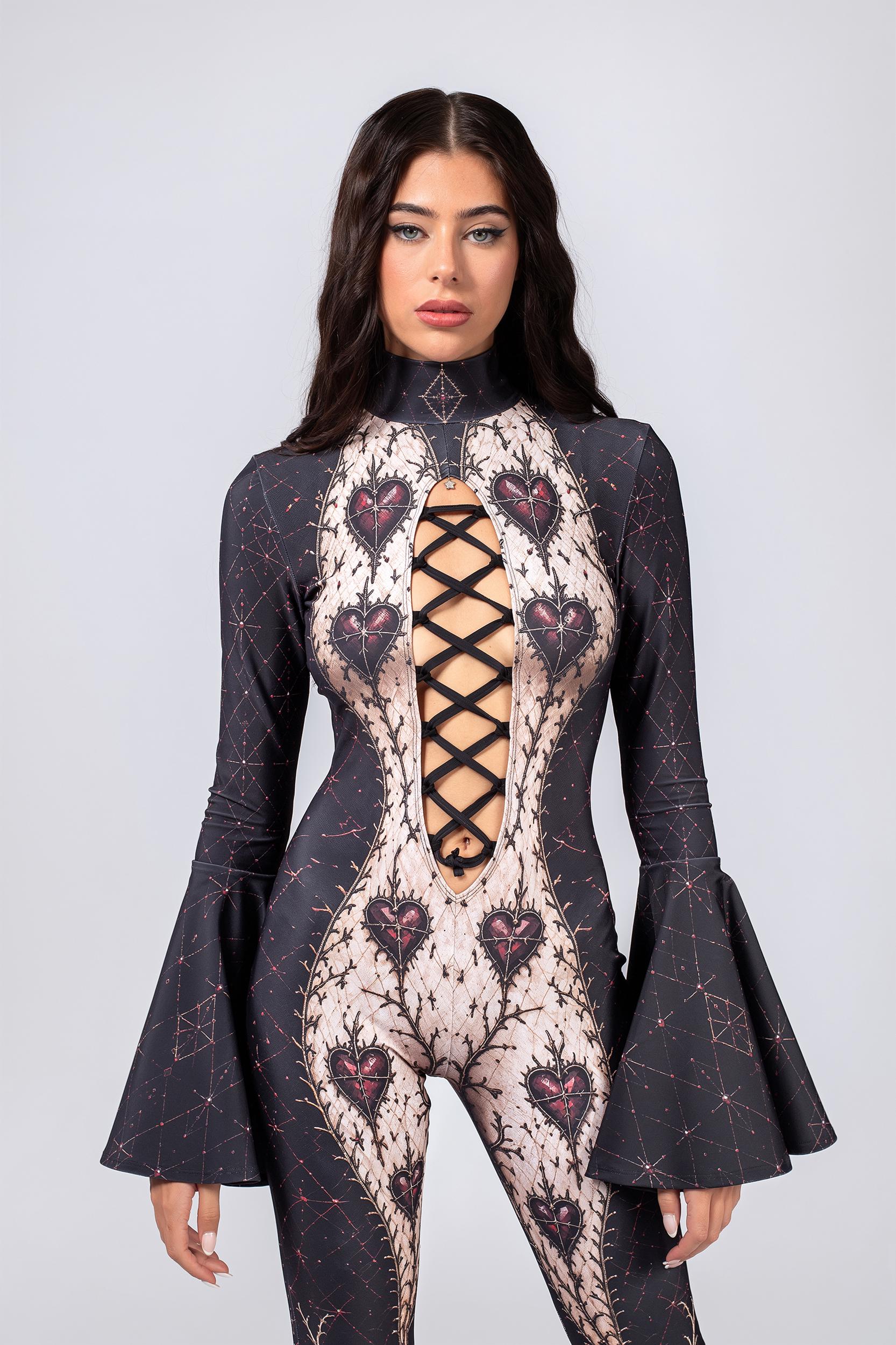 BADINKA Hard Feelings Laced Up Catsuit