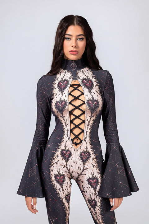 Hard Feelings Laced Up Catsuit