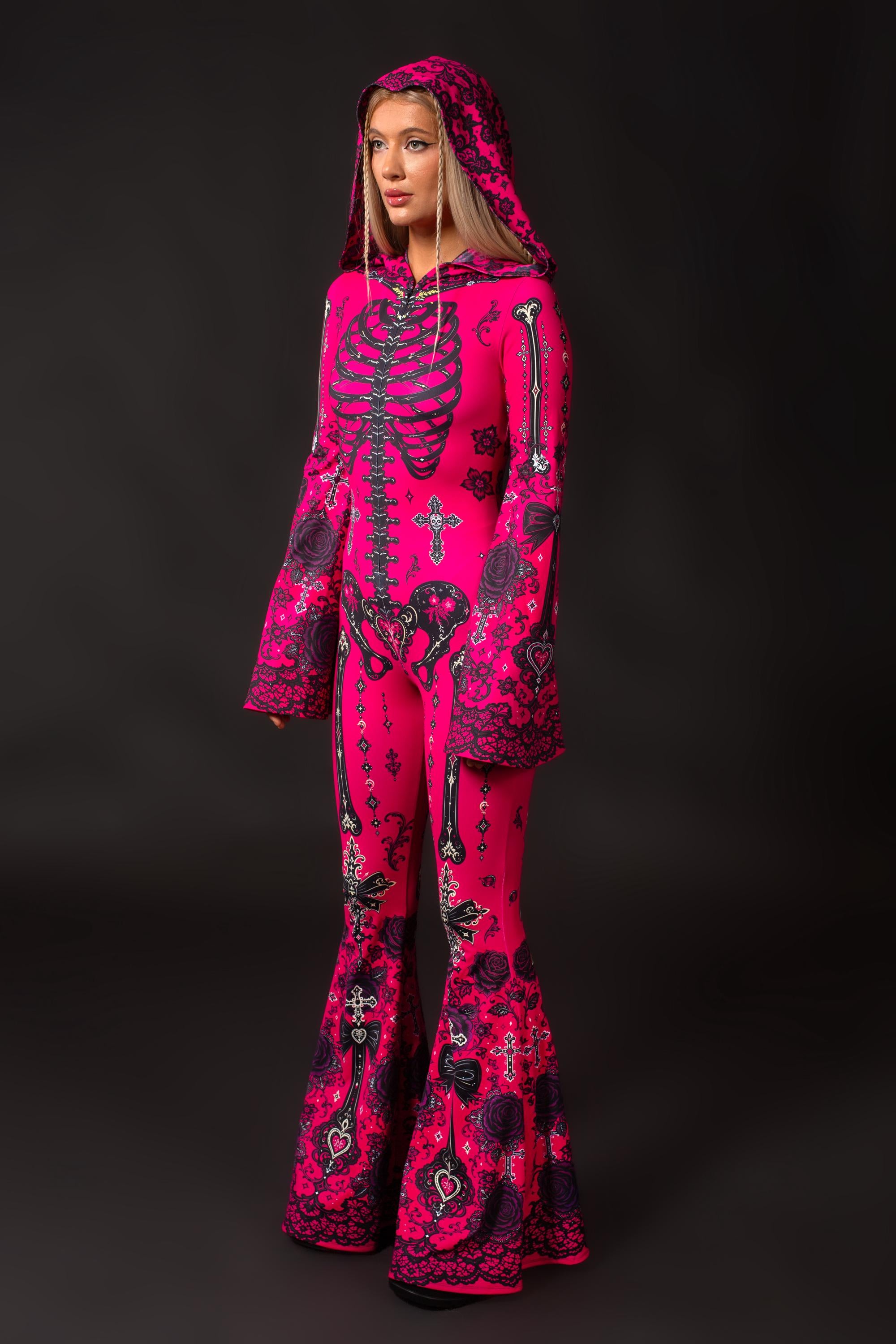 BADINKA Hot to Rot Flared Hooded Catsuit Spandex