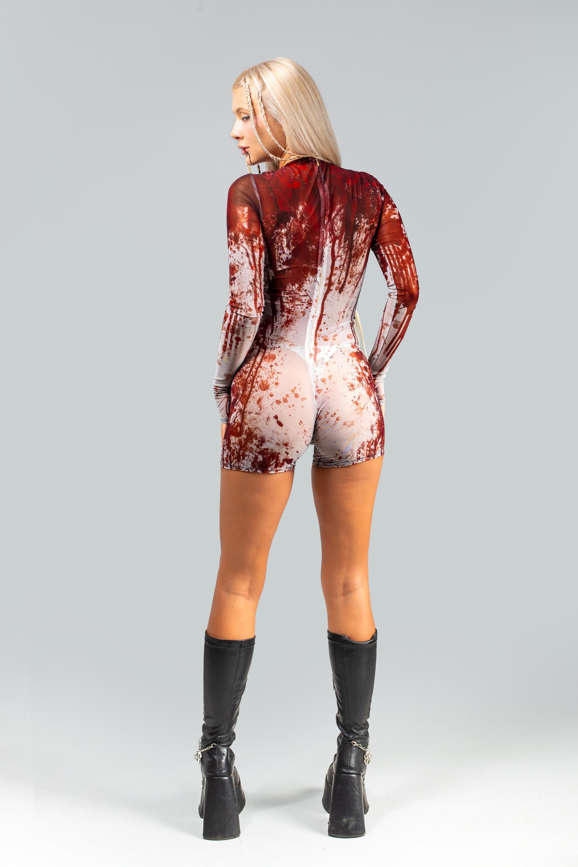 BADINKA No Alibi Lace Up Romper Mesh
